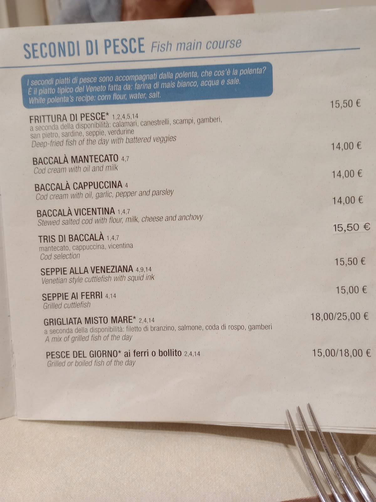 Menu di Rosticceria Gislon 