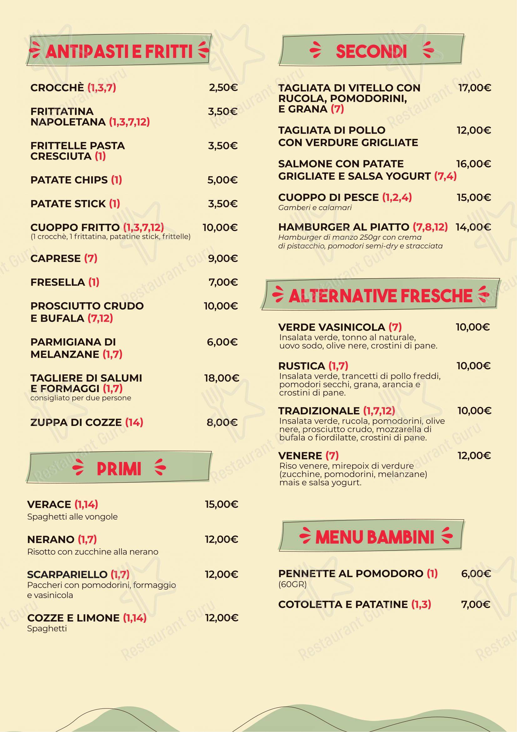 Menu per Verdevasinicola Cucina e Pizzeria d'Eccellenza in Eboli