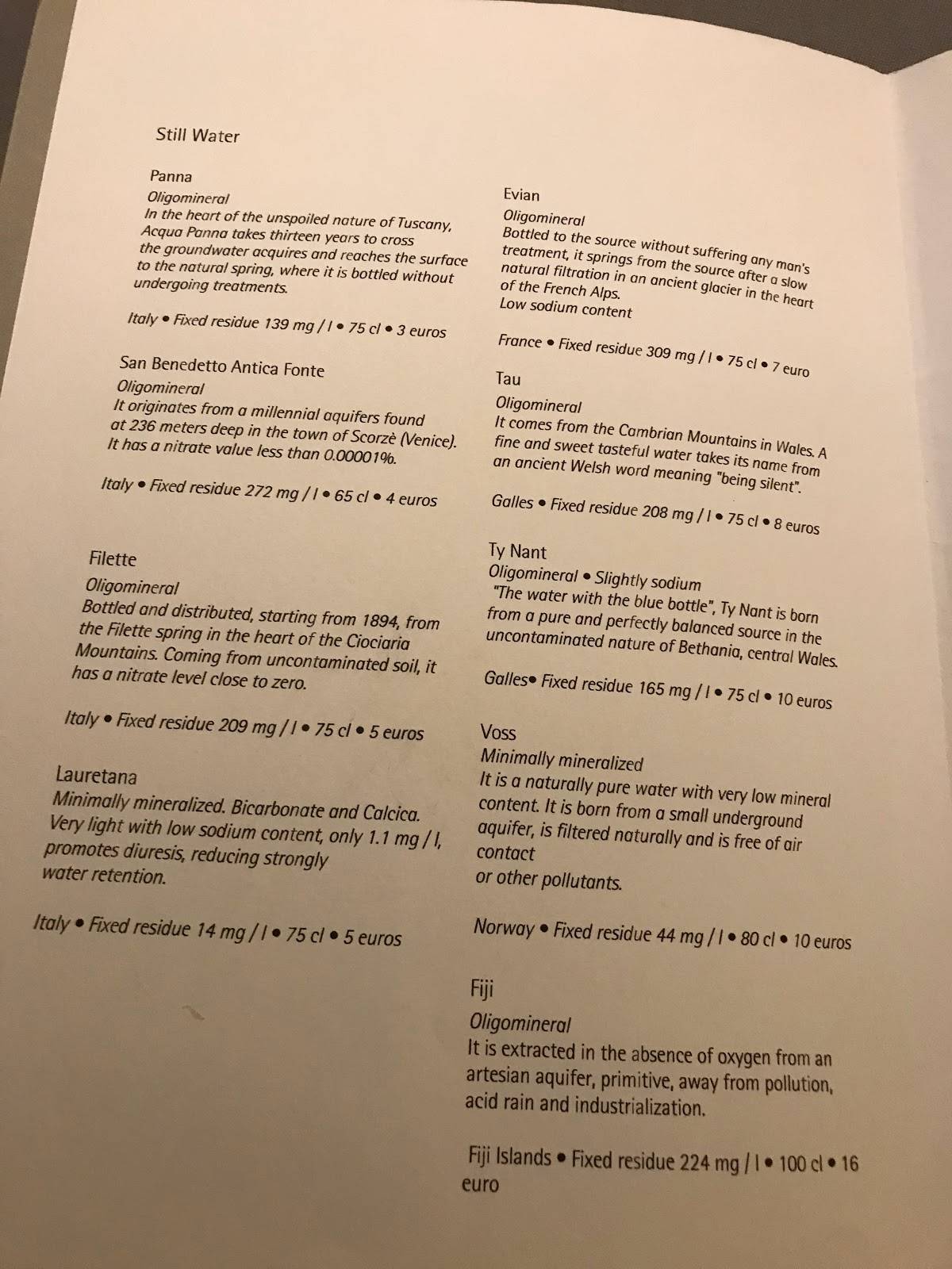 Menu di Veritas Restaurant 