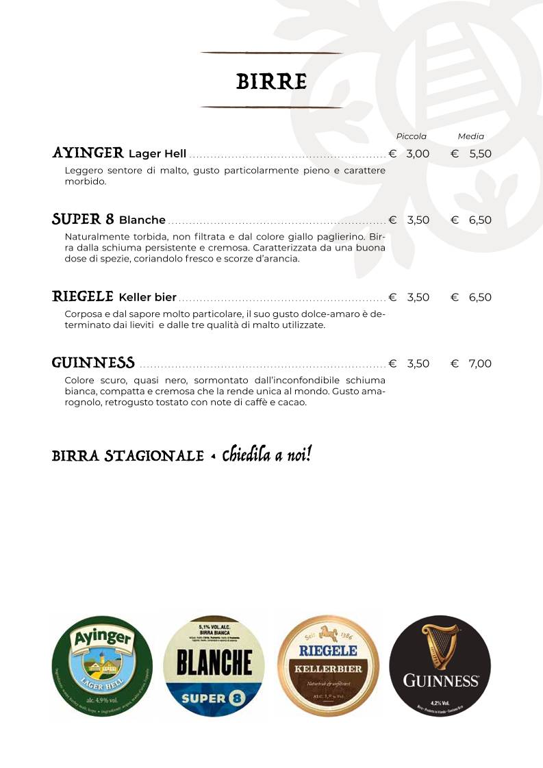 Menu di Le Arche-Pizza e Cucina 