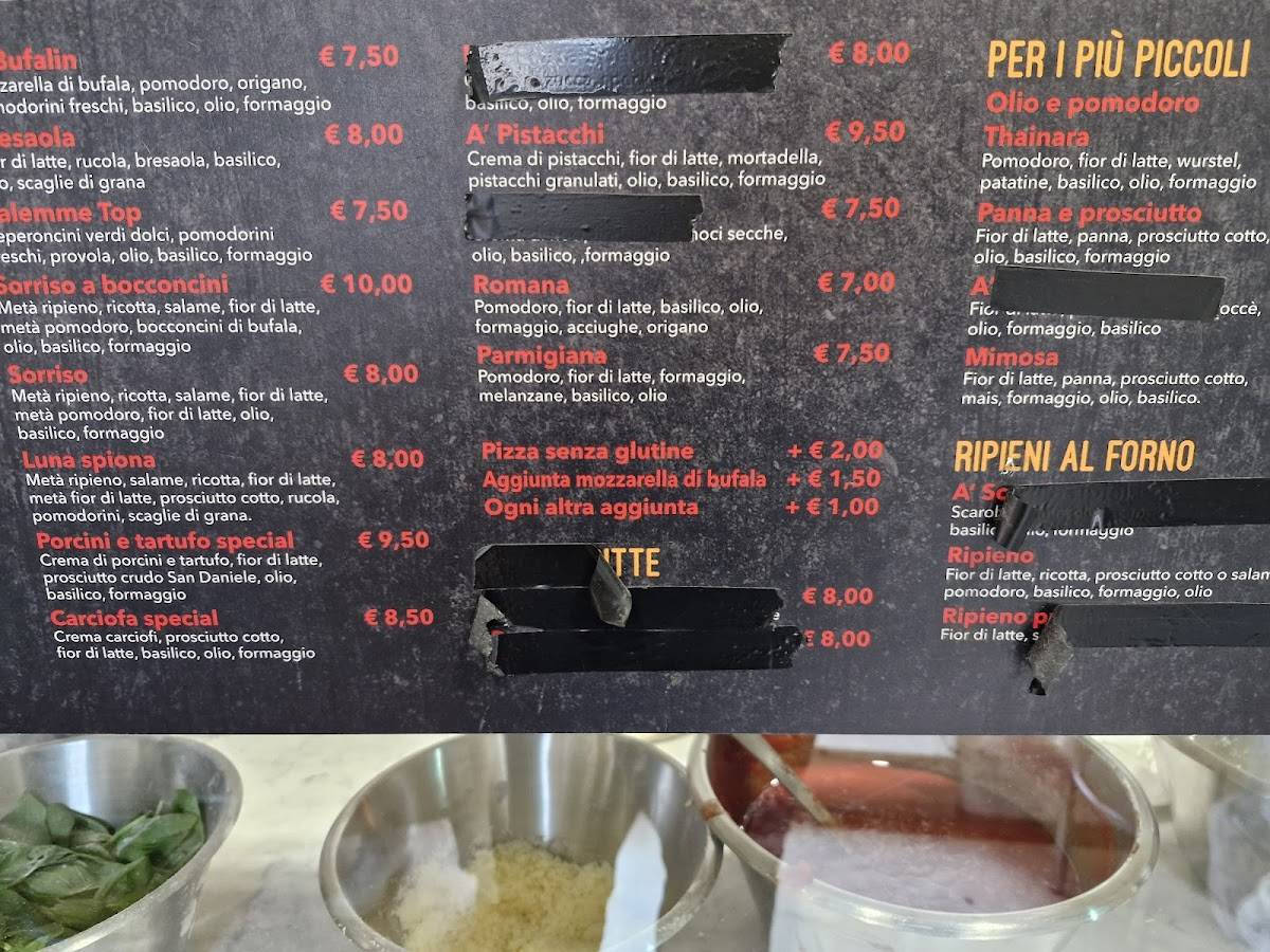 Menu di Wallet pizza 