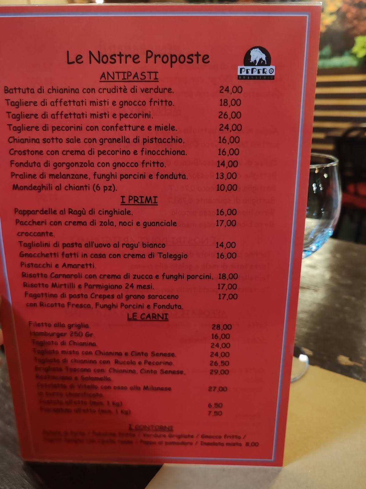 Menu di Pepero Brasserie 