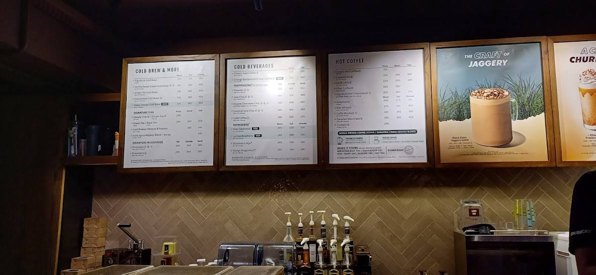 Starbucks menu