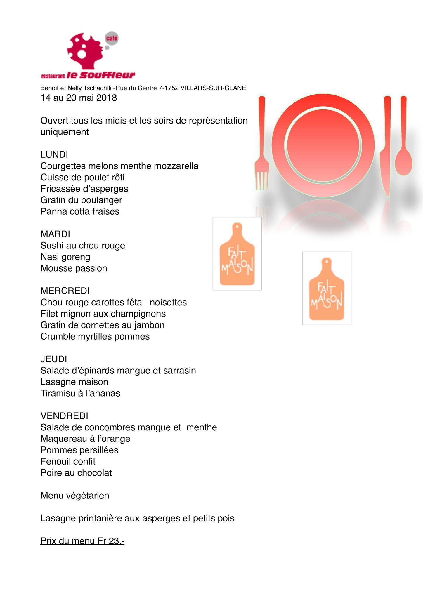 Menu di Le Souffleur 