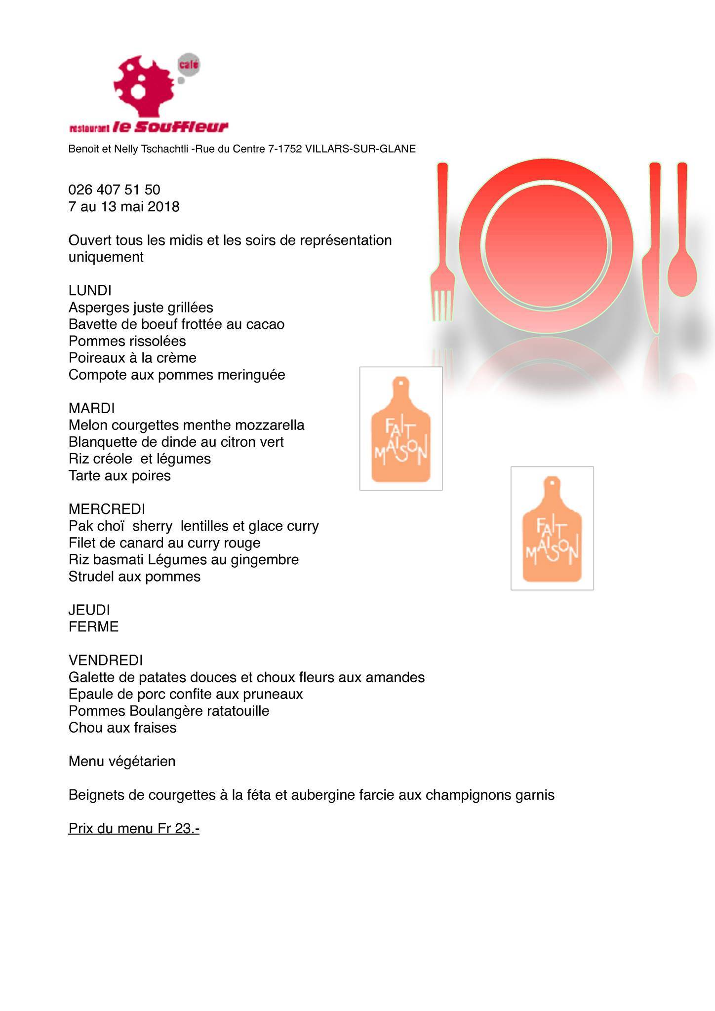 Menu di Le Souffleur 