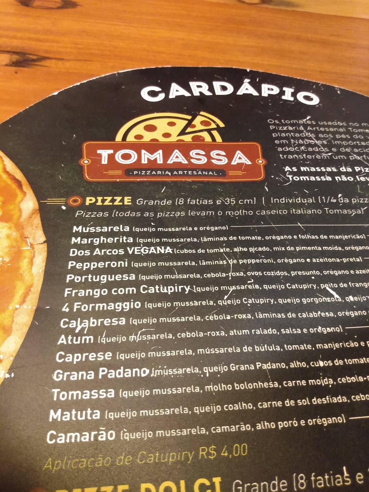 Pizzaria Vinci - Mercado da Torre cardápio
