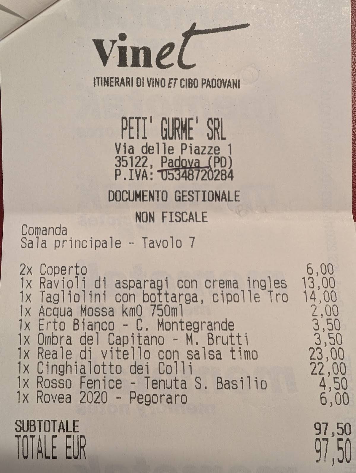 Menu di Vinet 