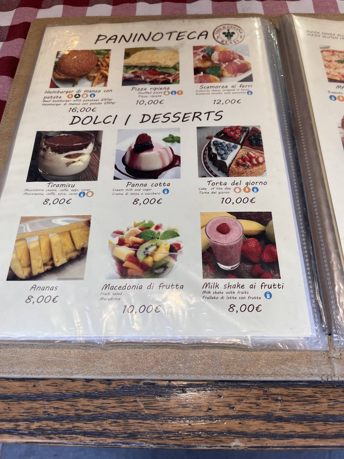 Menu di Vini & Cucina Blasi 