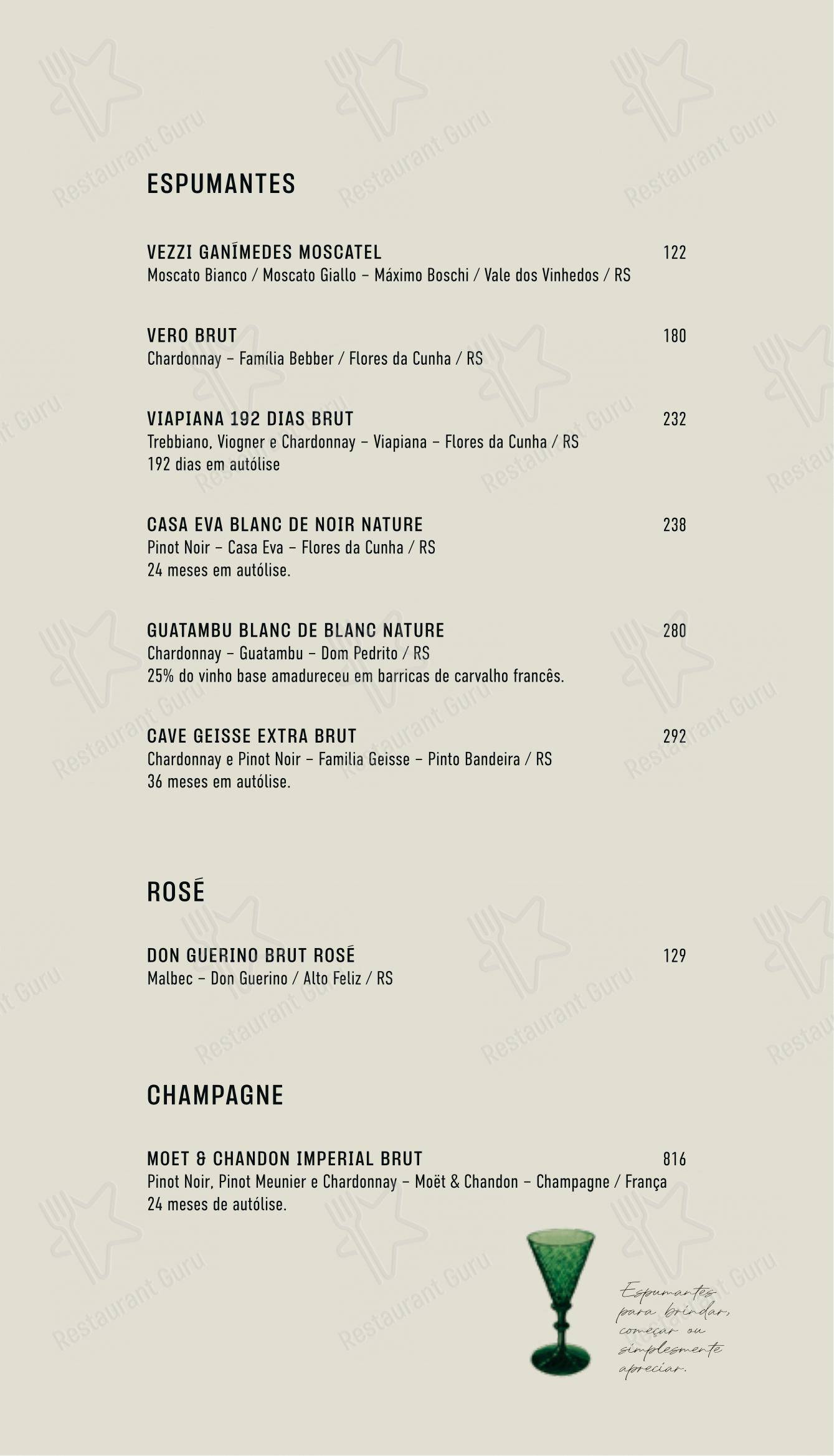Vinolab em Gramado - Menu