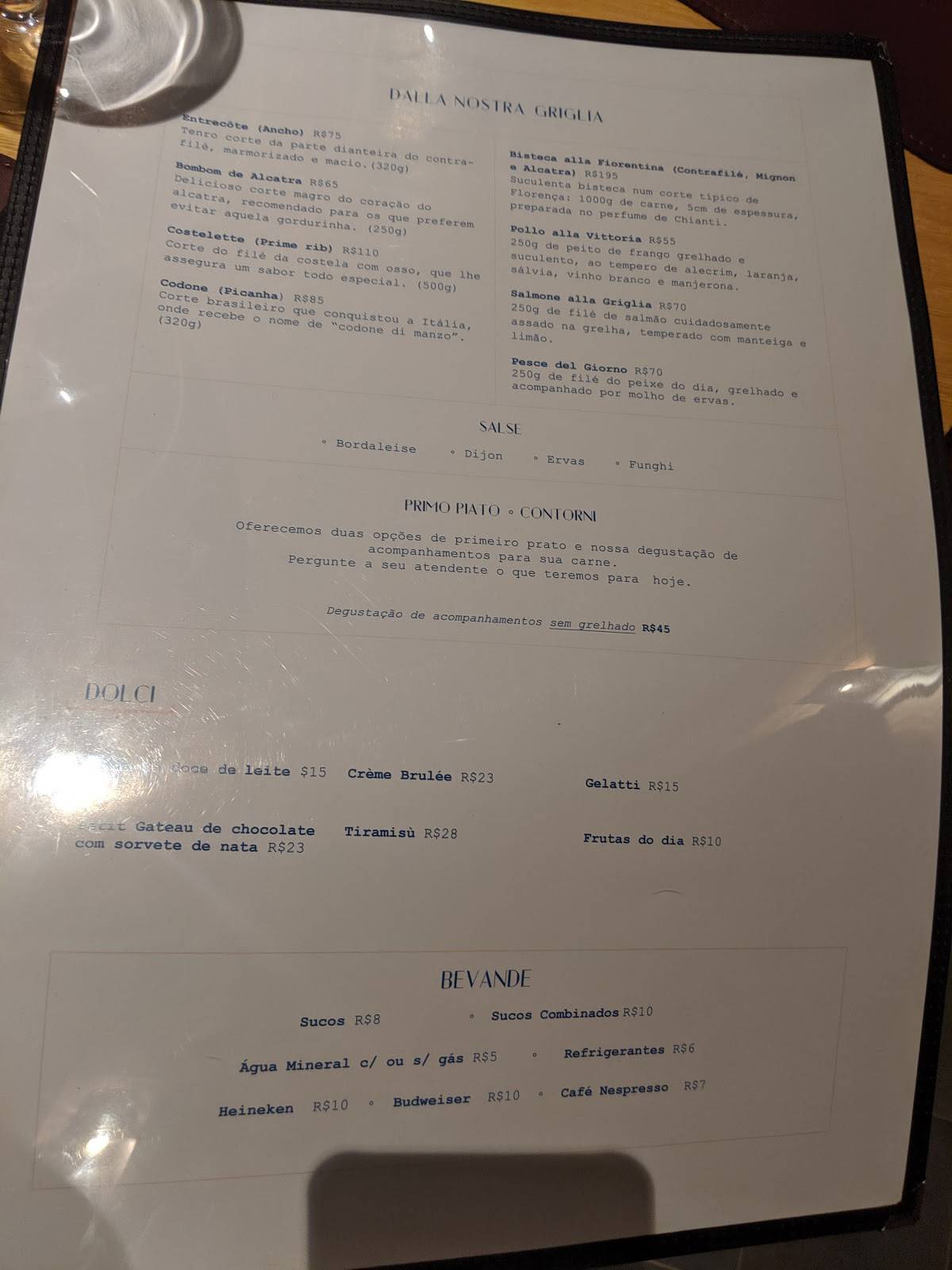 Vittoria Osteria & Carni cardápio