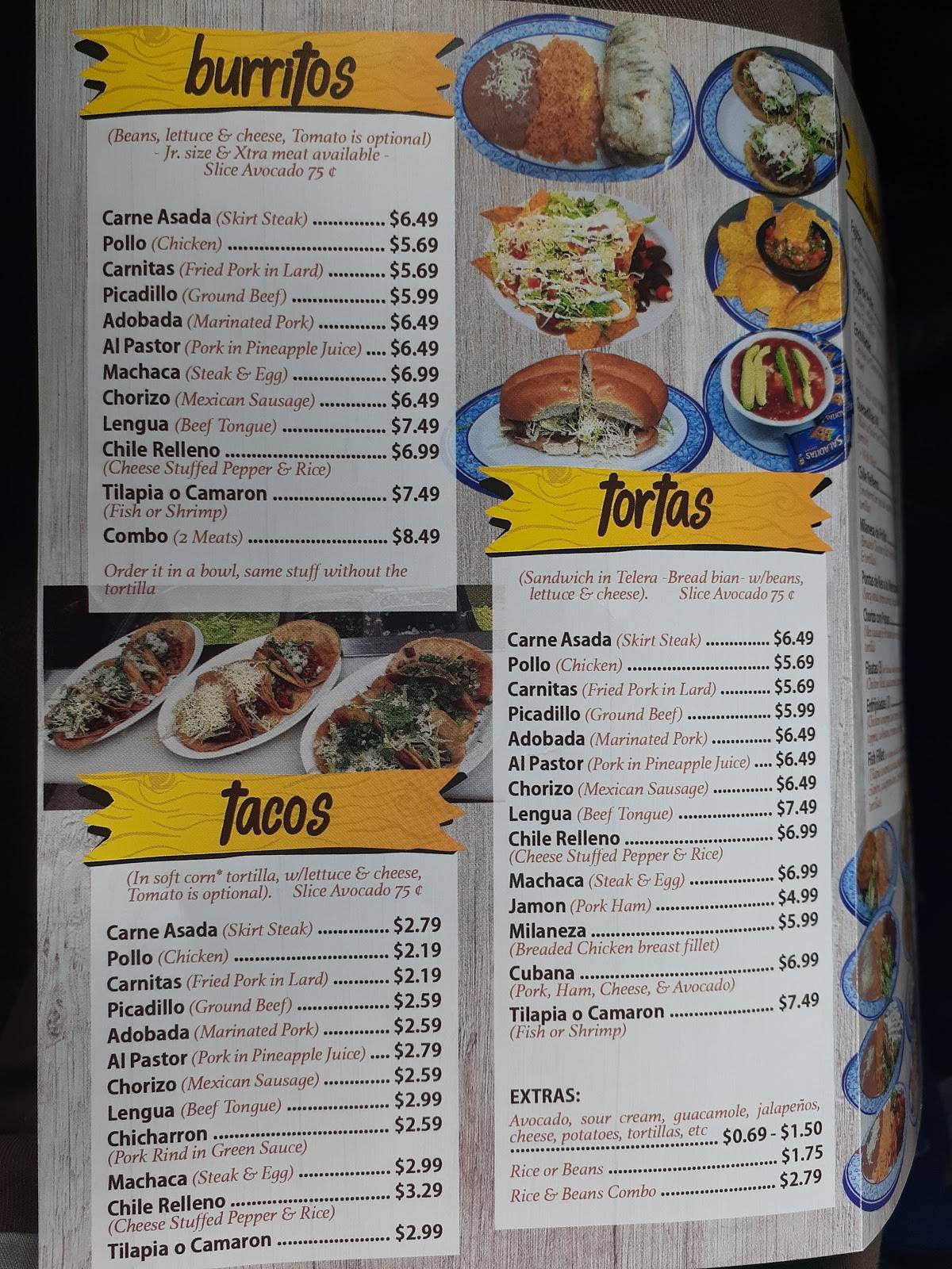 Menu at Viva Zapata Mexican Restaurant, Elk Grove Village