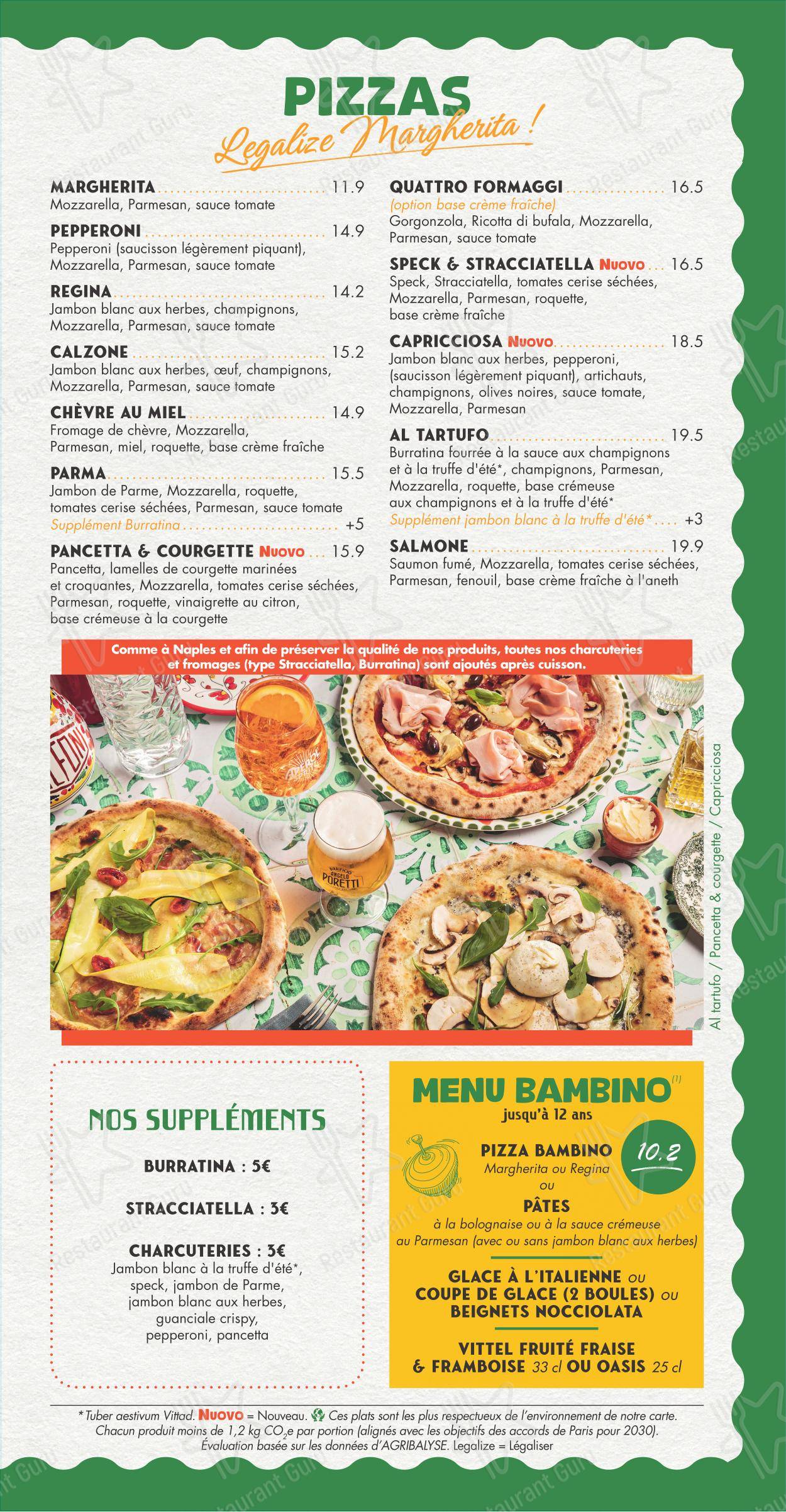 Menu pour Volfoni Boulogne-Billancourt restaurant