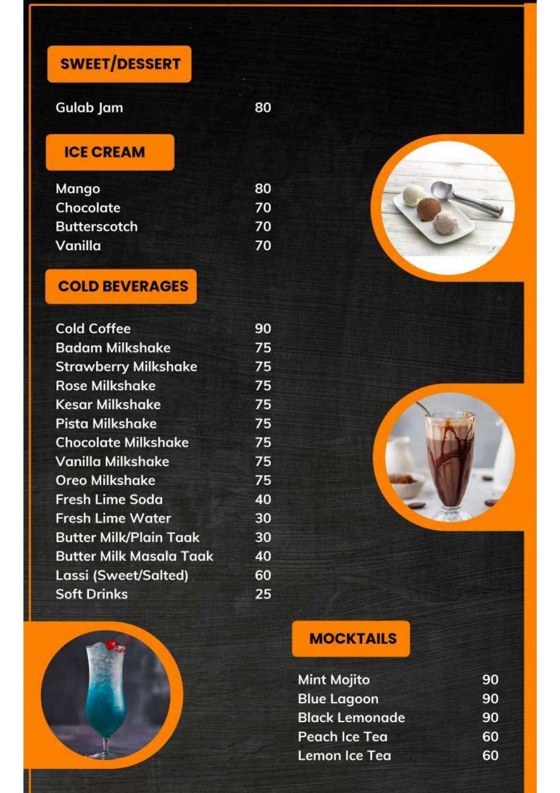 Vrundavan veg menu