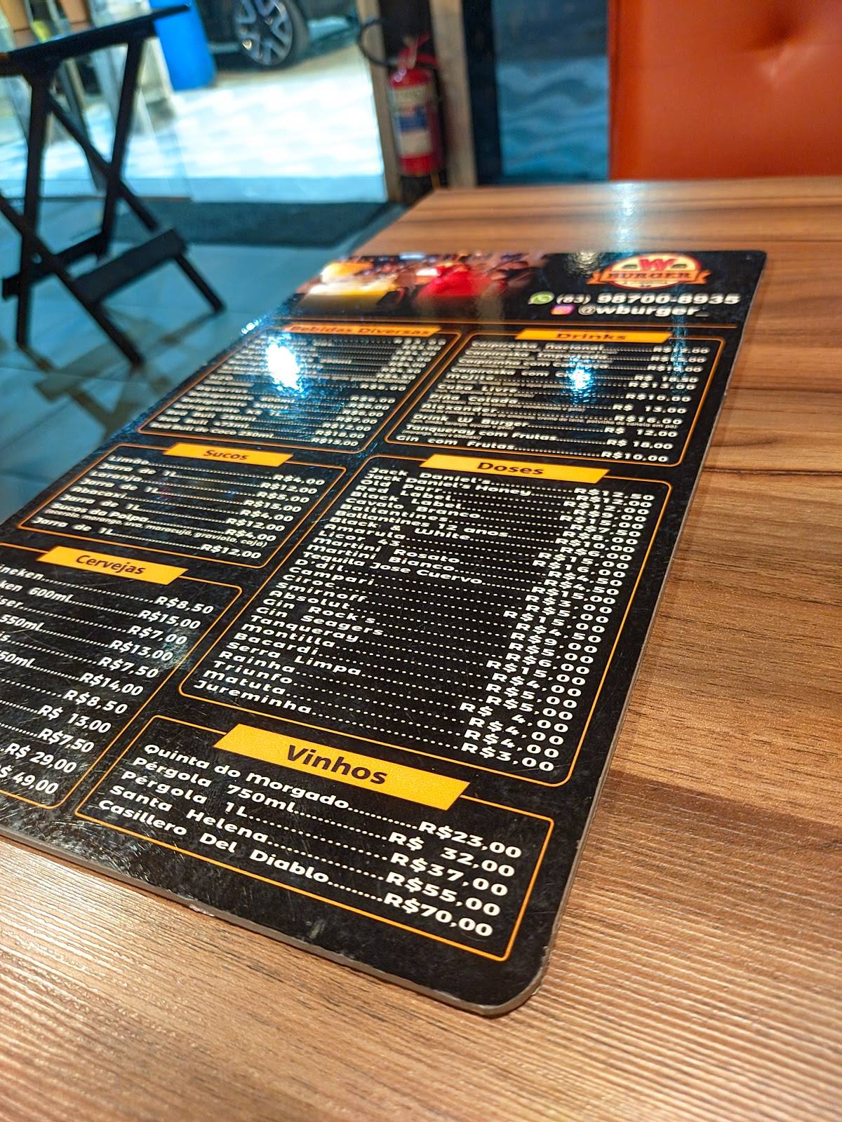 W BURGER cardápio