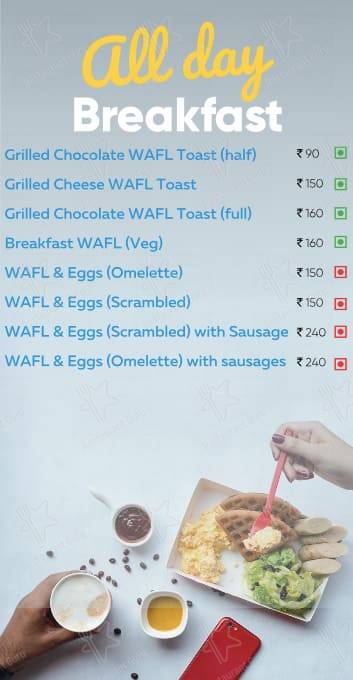 Wafl (Waffles In Amritsar) menu