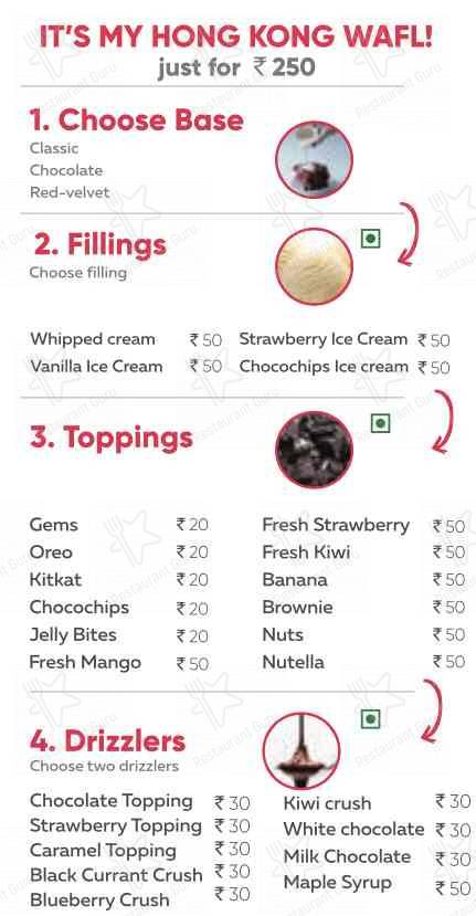 Wafl (Waffles In Amritsar) menu