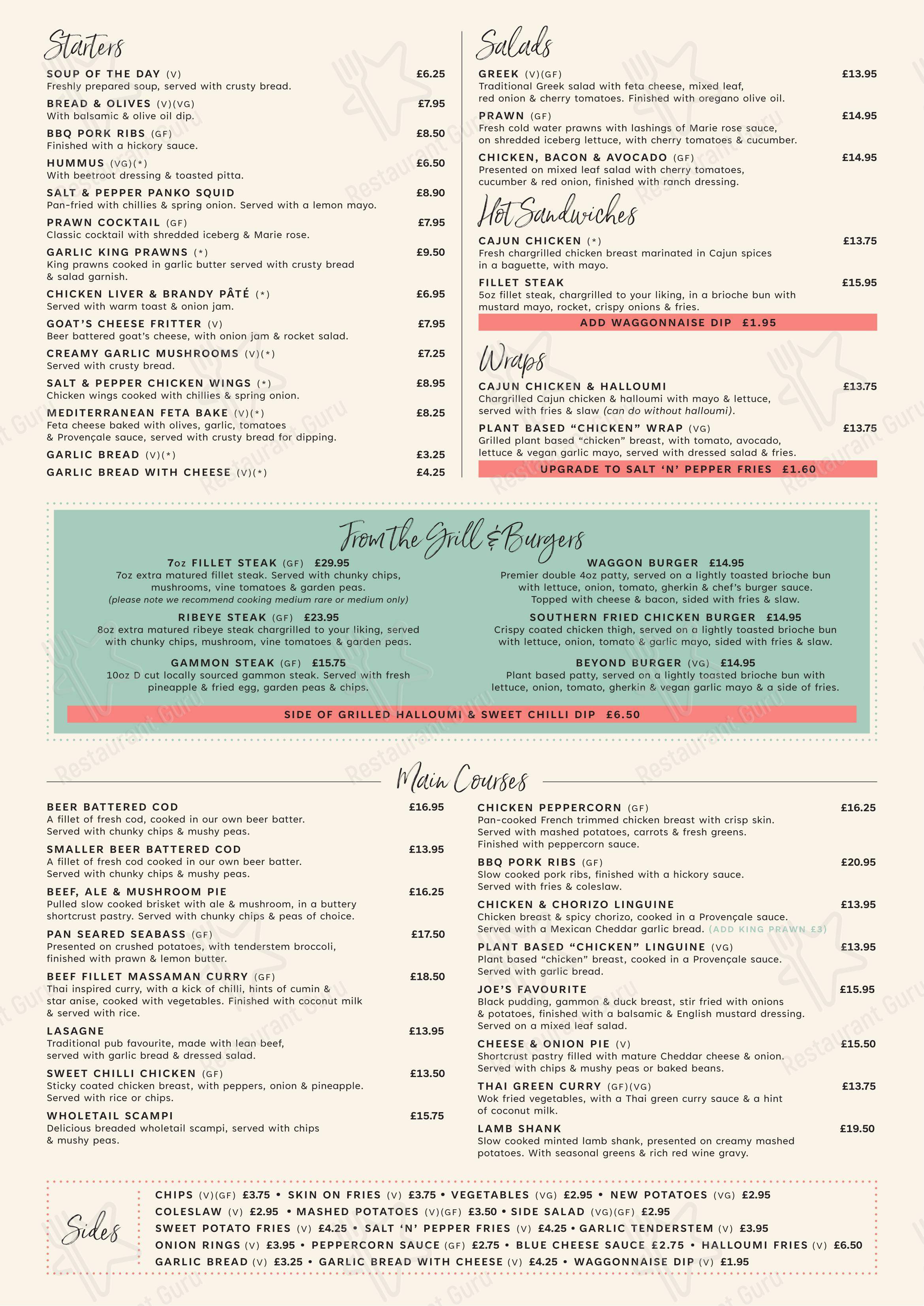 Menu at Waggon & Horses, Matley pub & bar, Stalybridge, 300 Mottram Rd