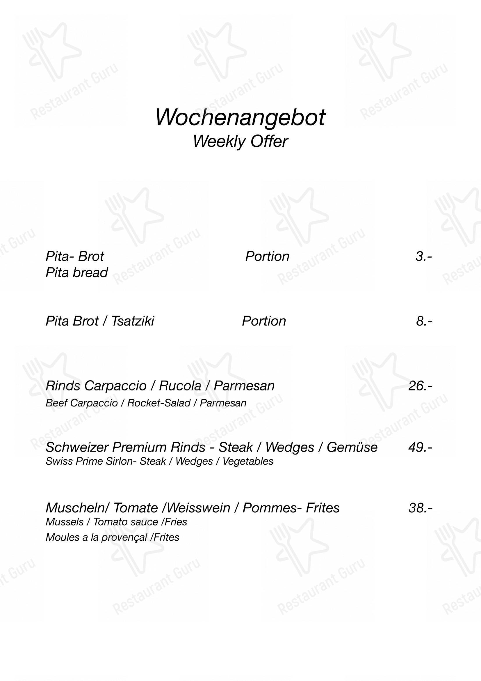 Menu di Walliserstube - Menu