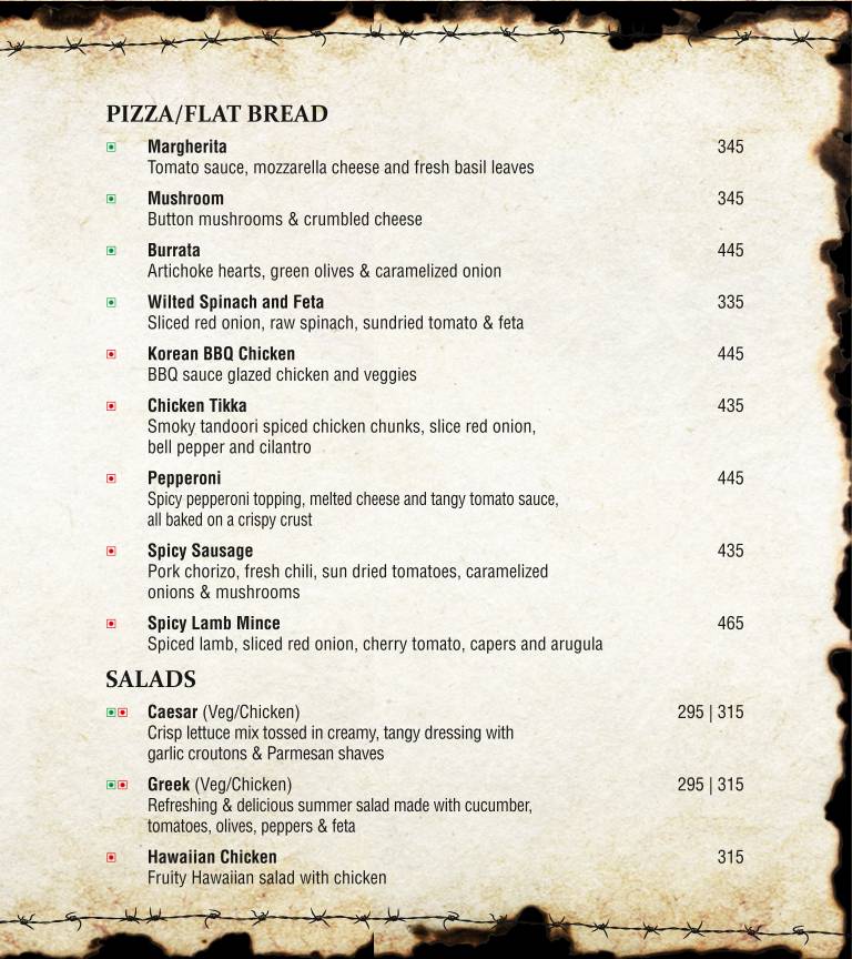 Watson's Ulsoor menu