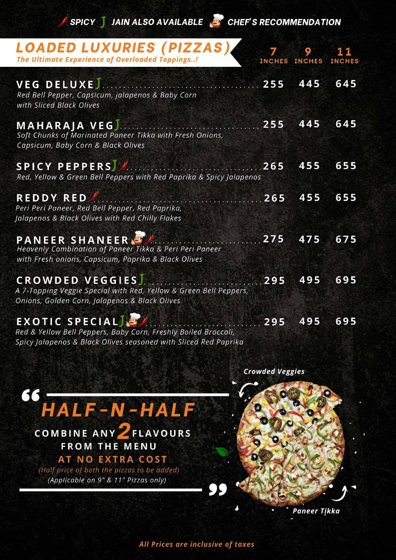 Whatt the Pizza menu