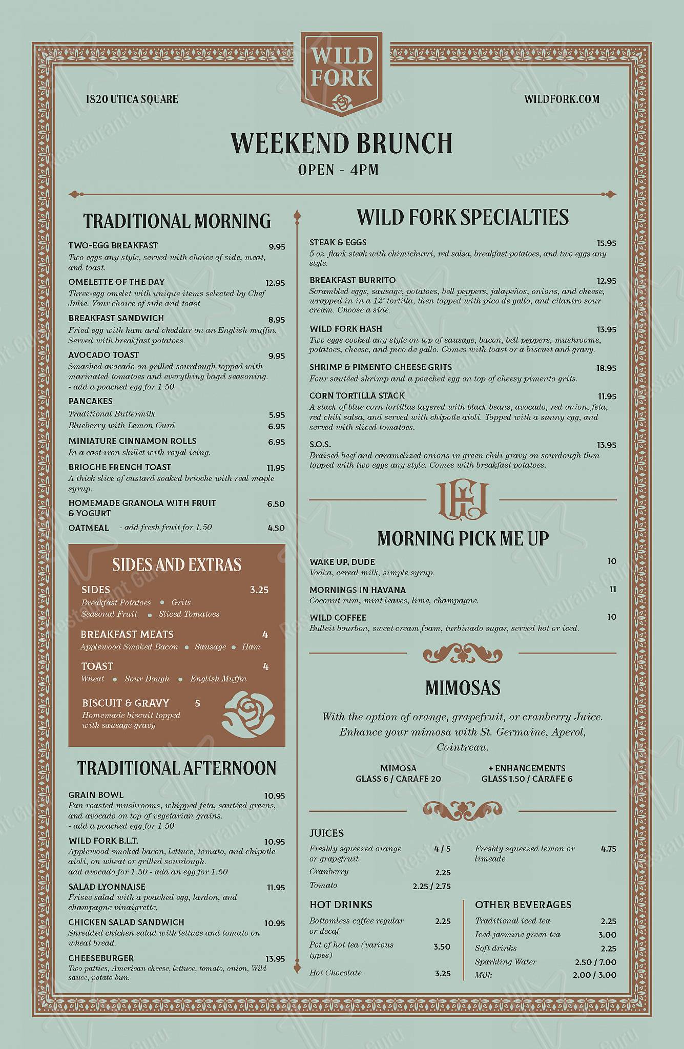 Menu at Wild Fork pub & bar, Tulsa