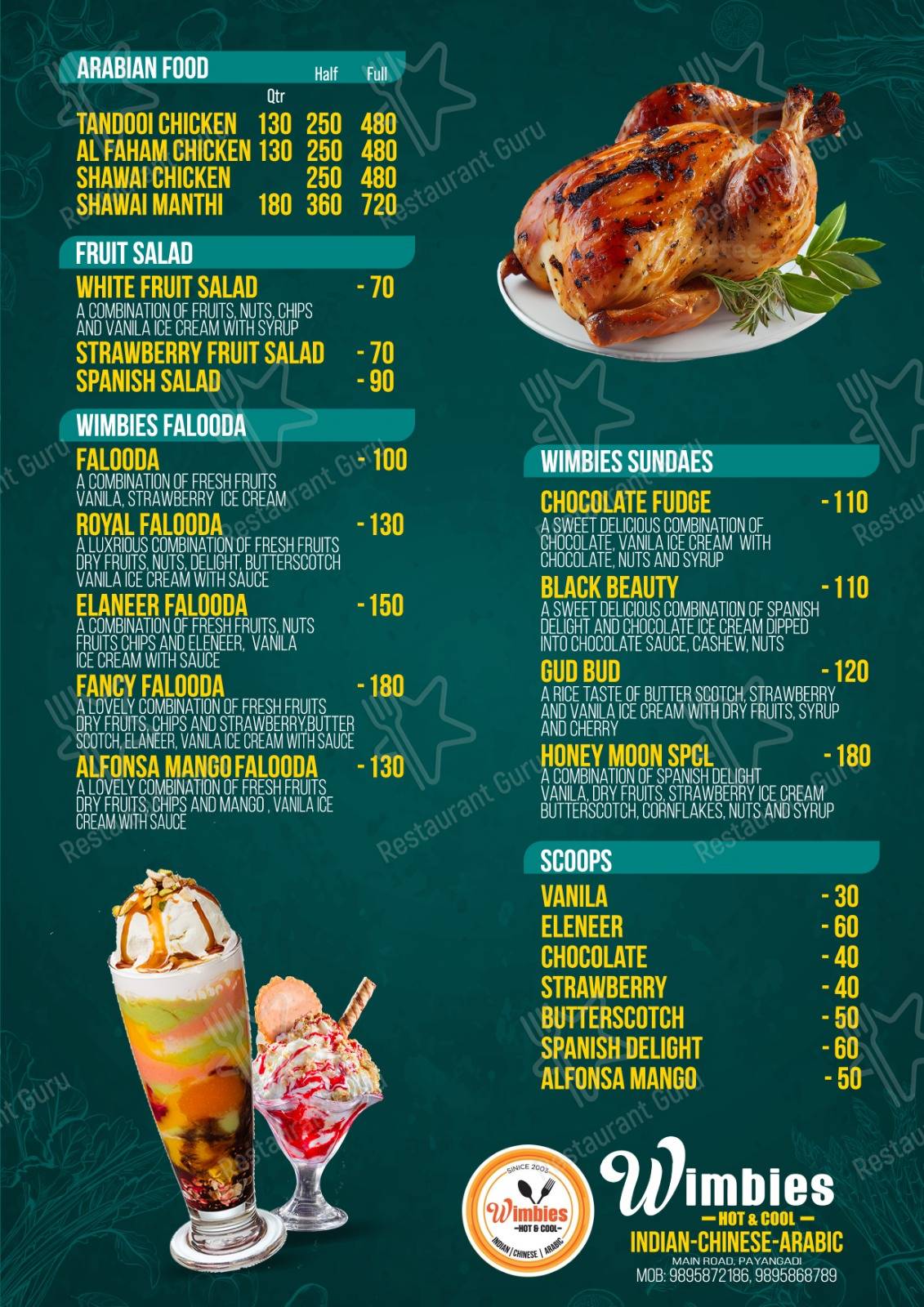 Wimbies Restaurant & Fried Chicken menu - dishes and beverages
