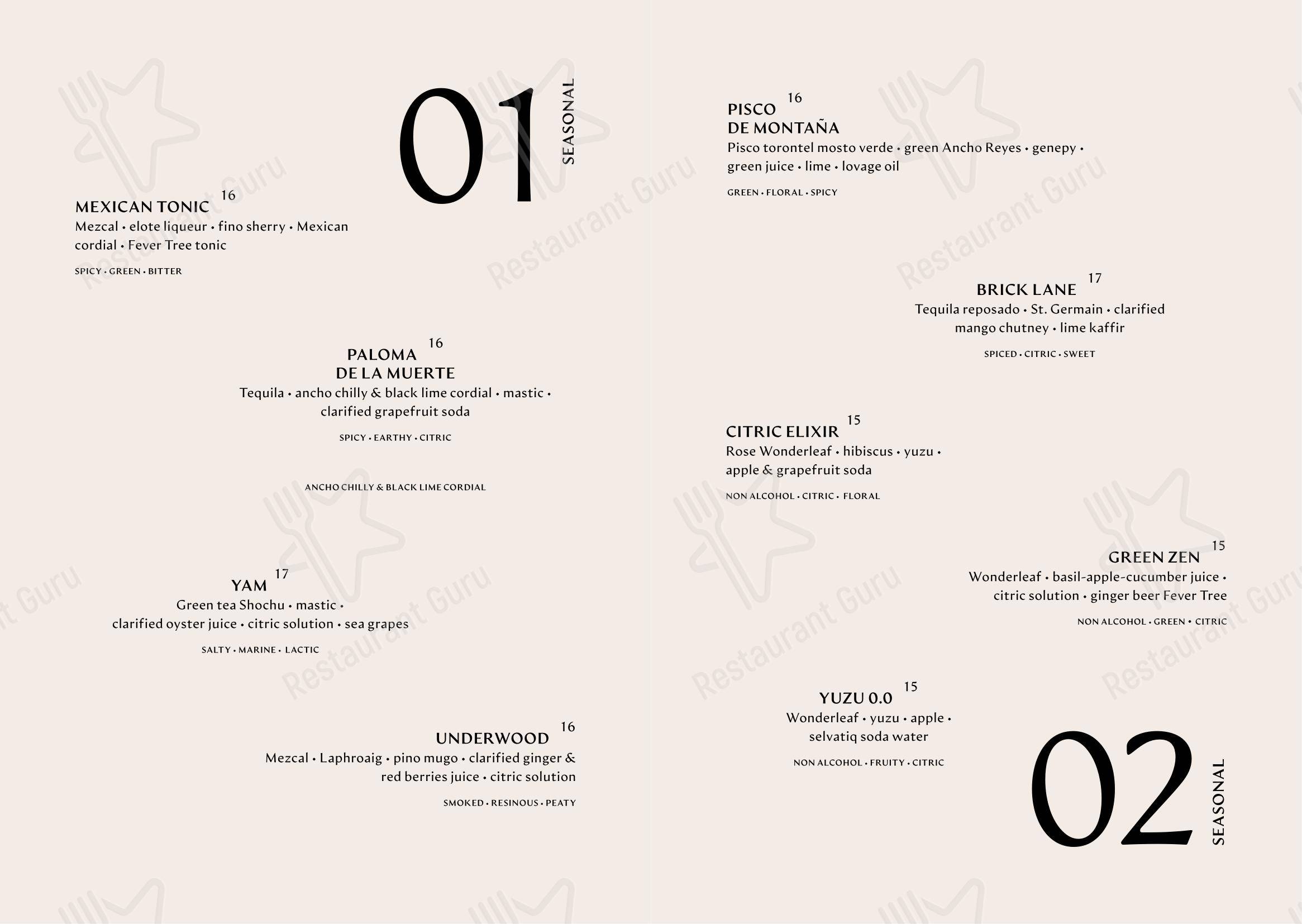 Menu per Yapa ristorante