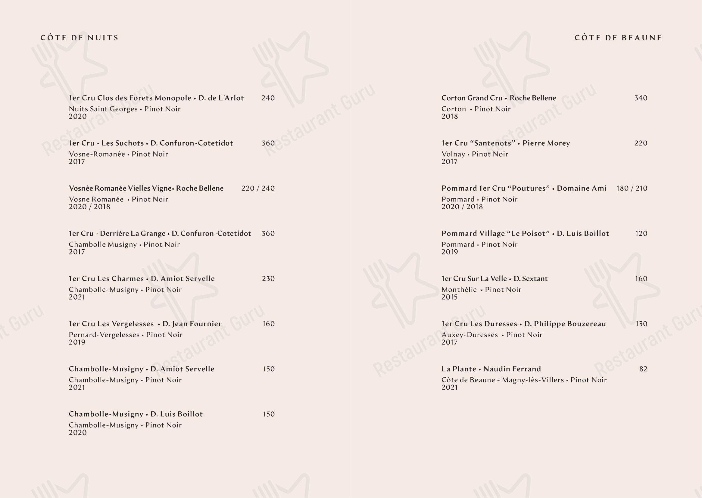 Yapa in Milano - Menu bar