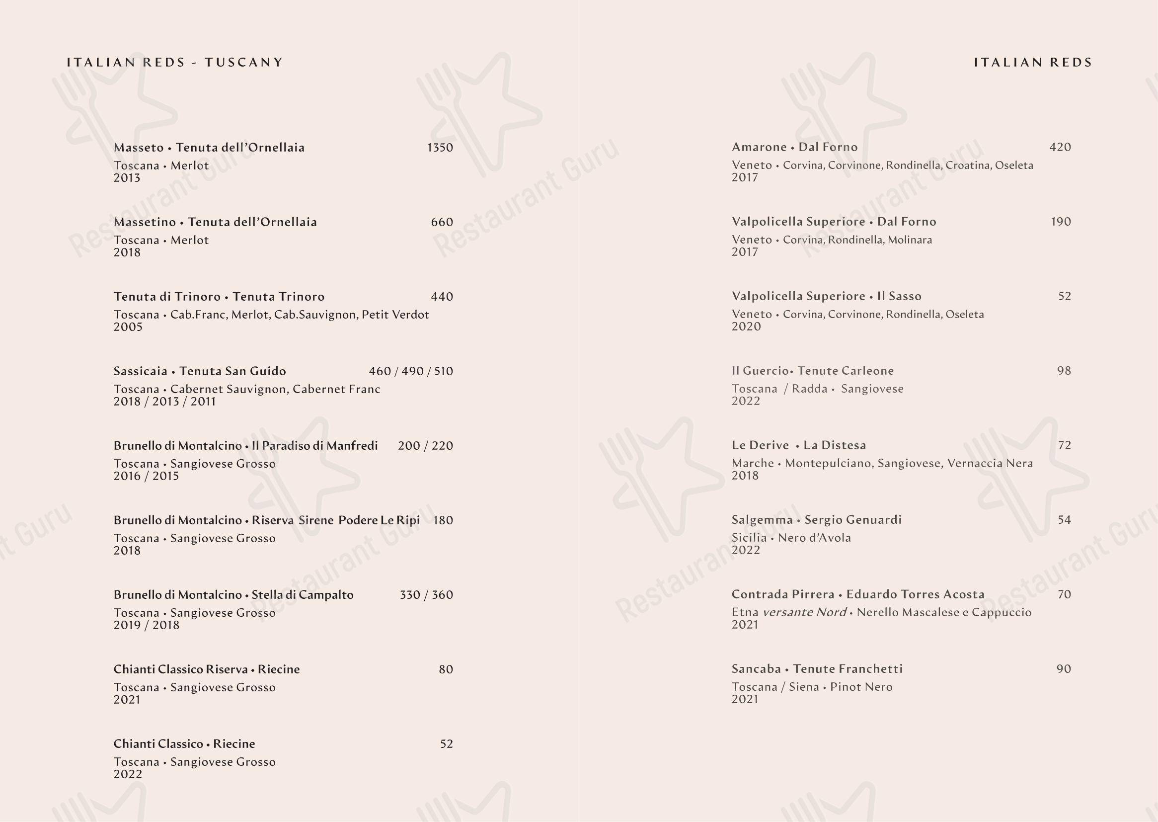 Menu bar per Yapa ristorante