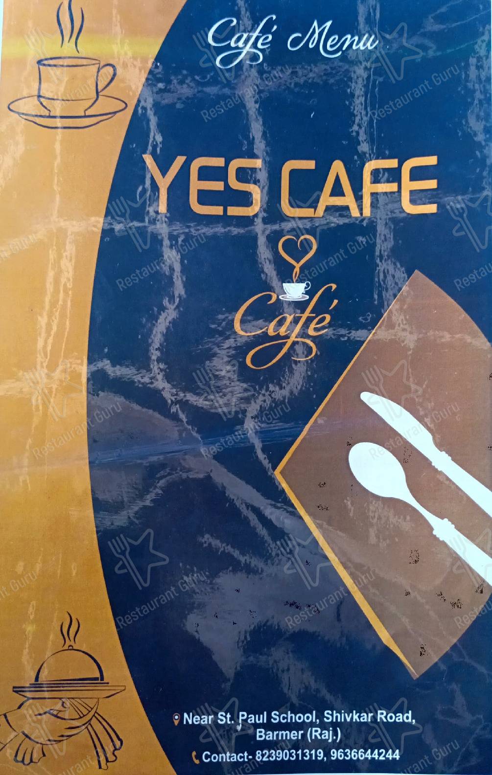 Yes Cafe Barmer menu