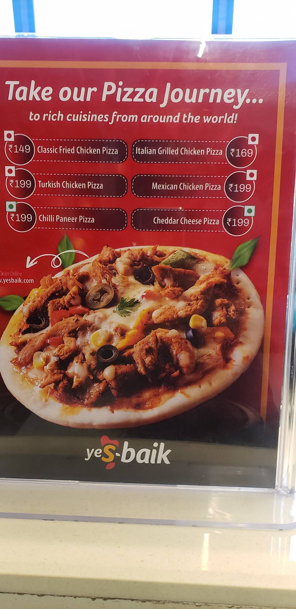 Yesbaik menu