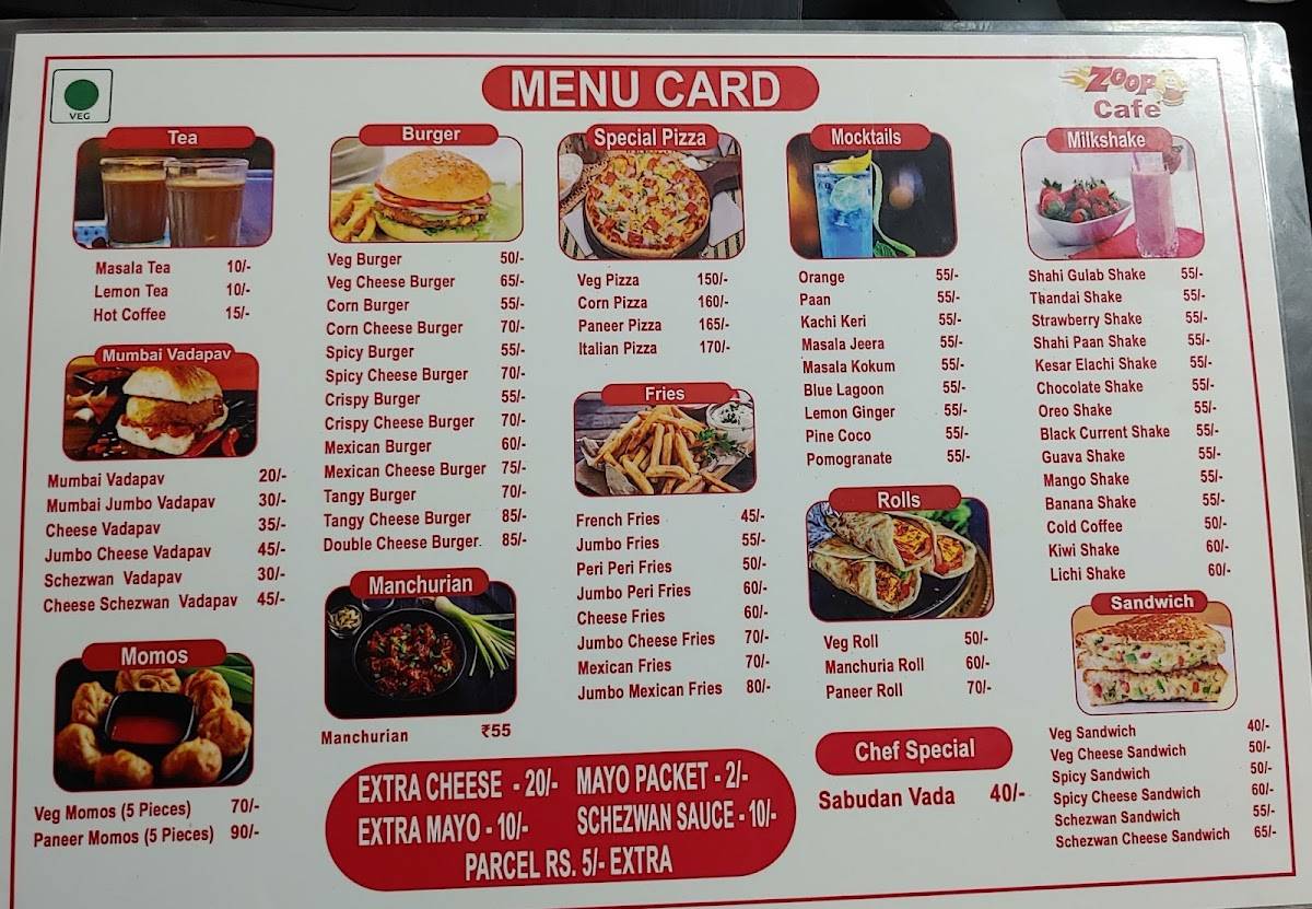 ZOOP CAFE menu