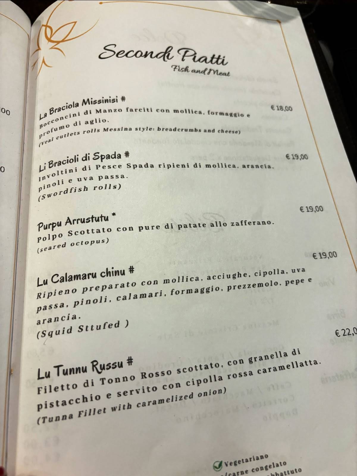 Menu di Zagara 