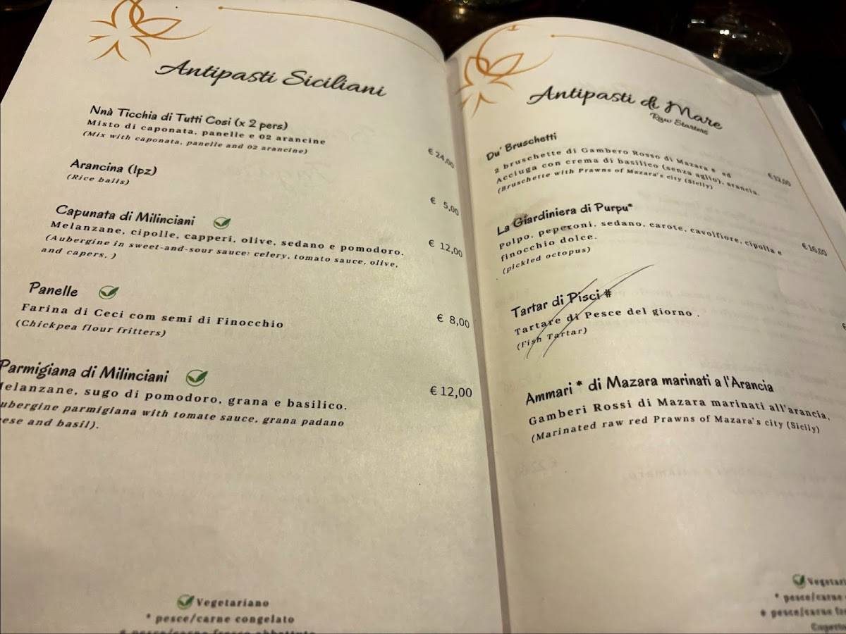Menu di Zagara 