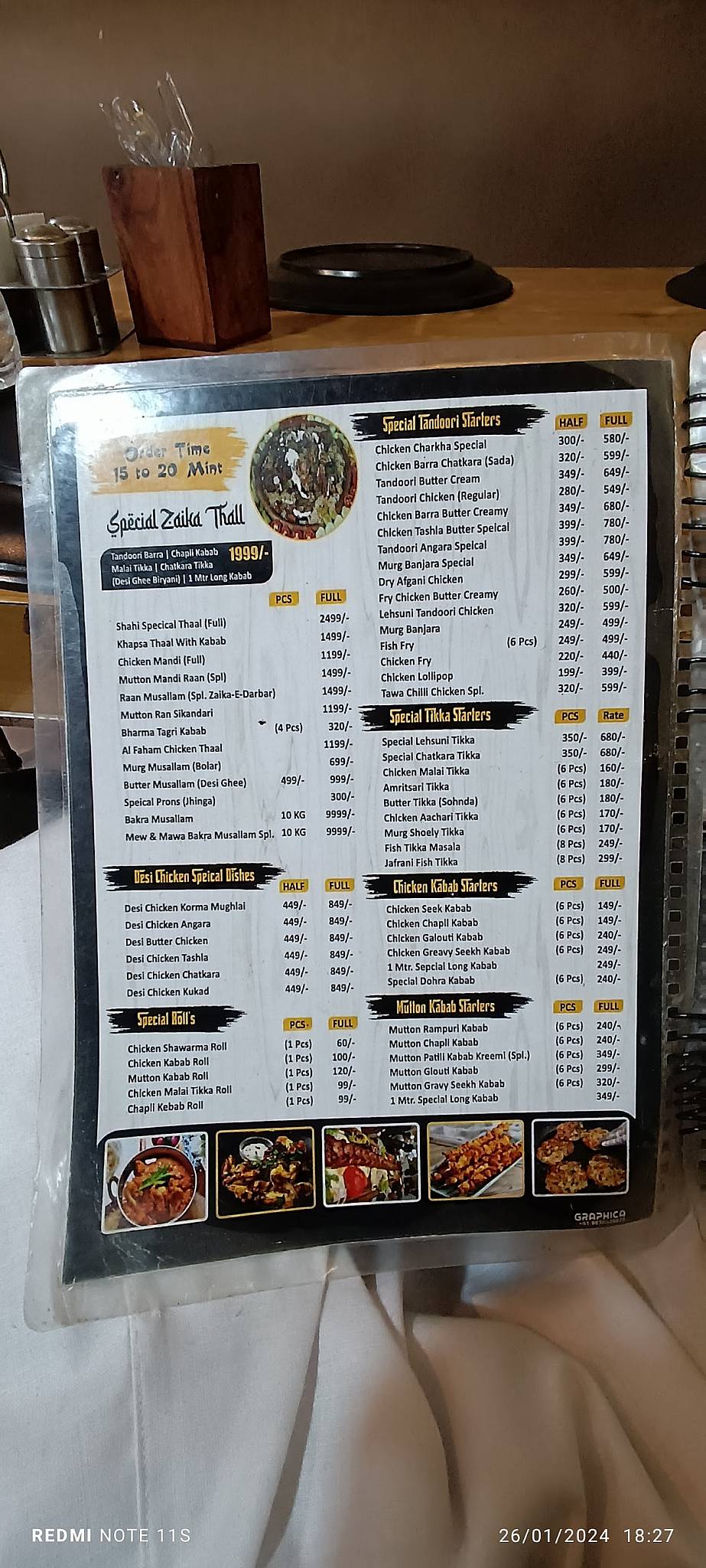 Zaika Darbar The Taste of Rampur menu