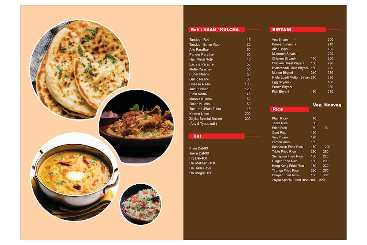 Zayka menu