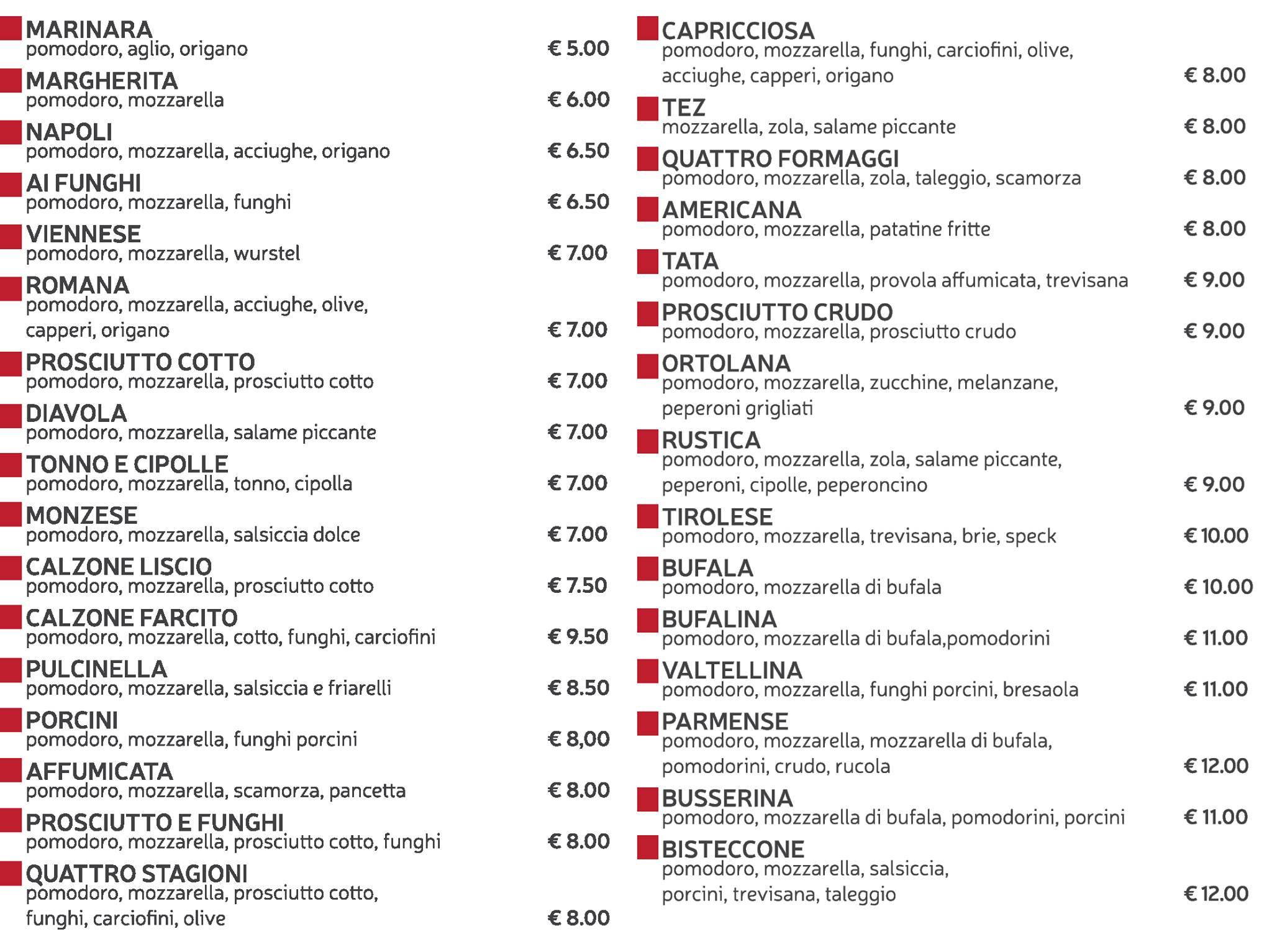 Menu di ZeroUno 