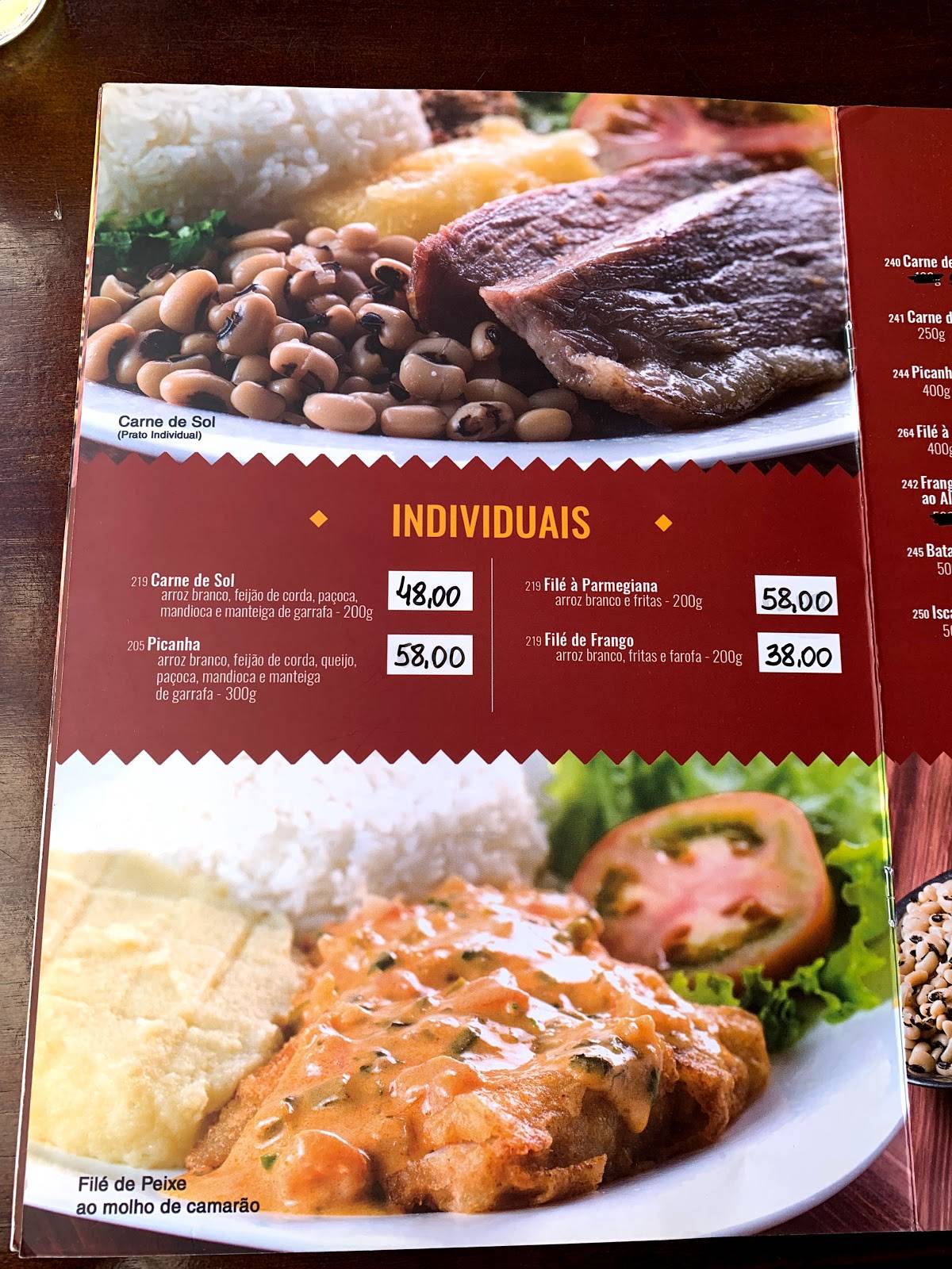 Zezinho Restaurante - Carne de Sol cardápio