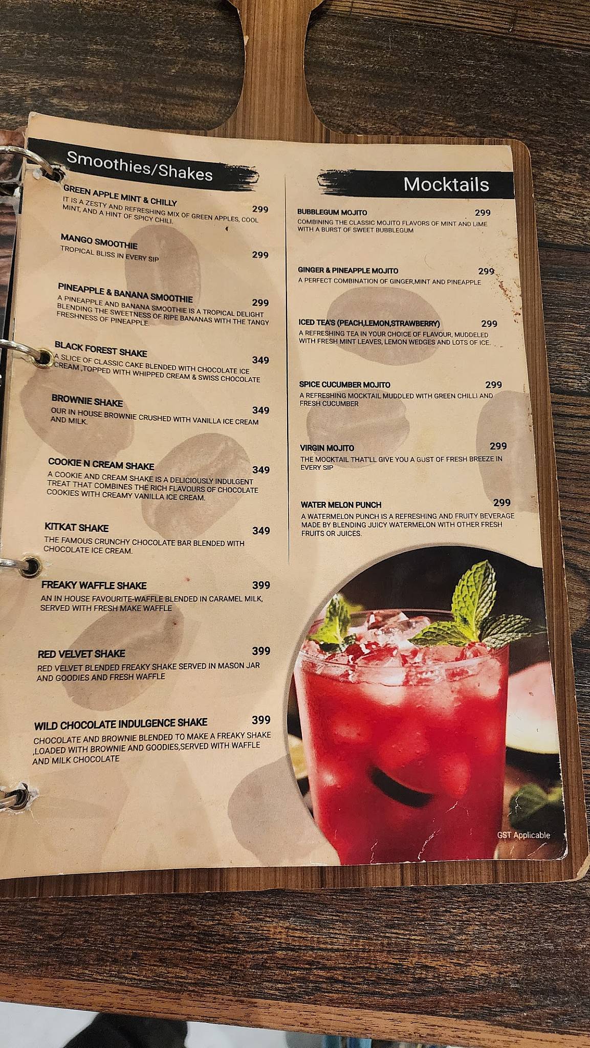 The Chocolate Room zirakpur menu