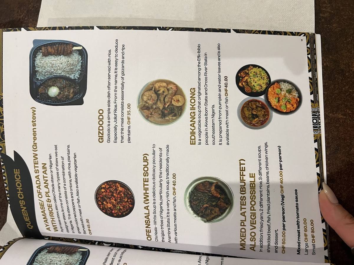 Menu di Queen Idia African Restaurant & Bar 