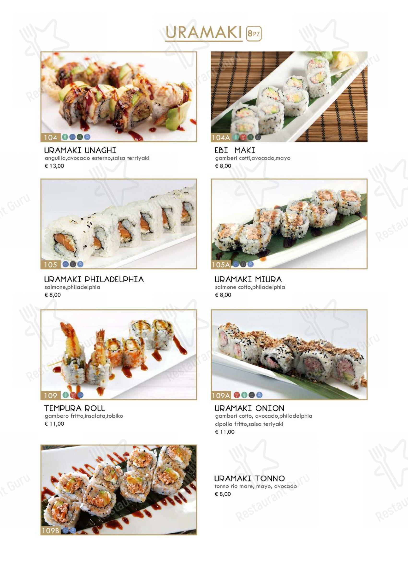 Menu per Hanami Asian Fusion in Ferrara