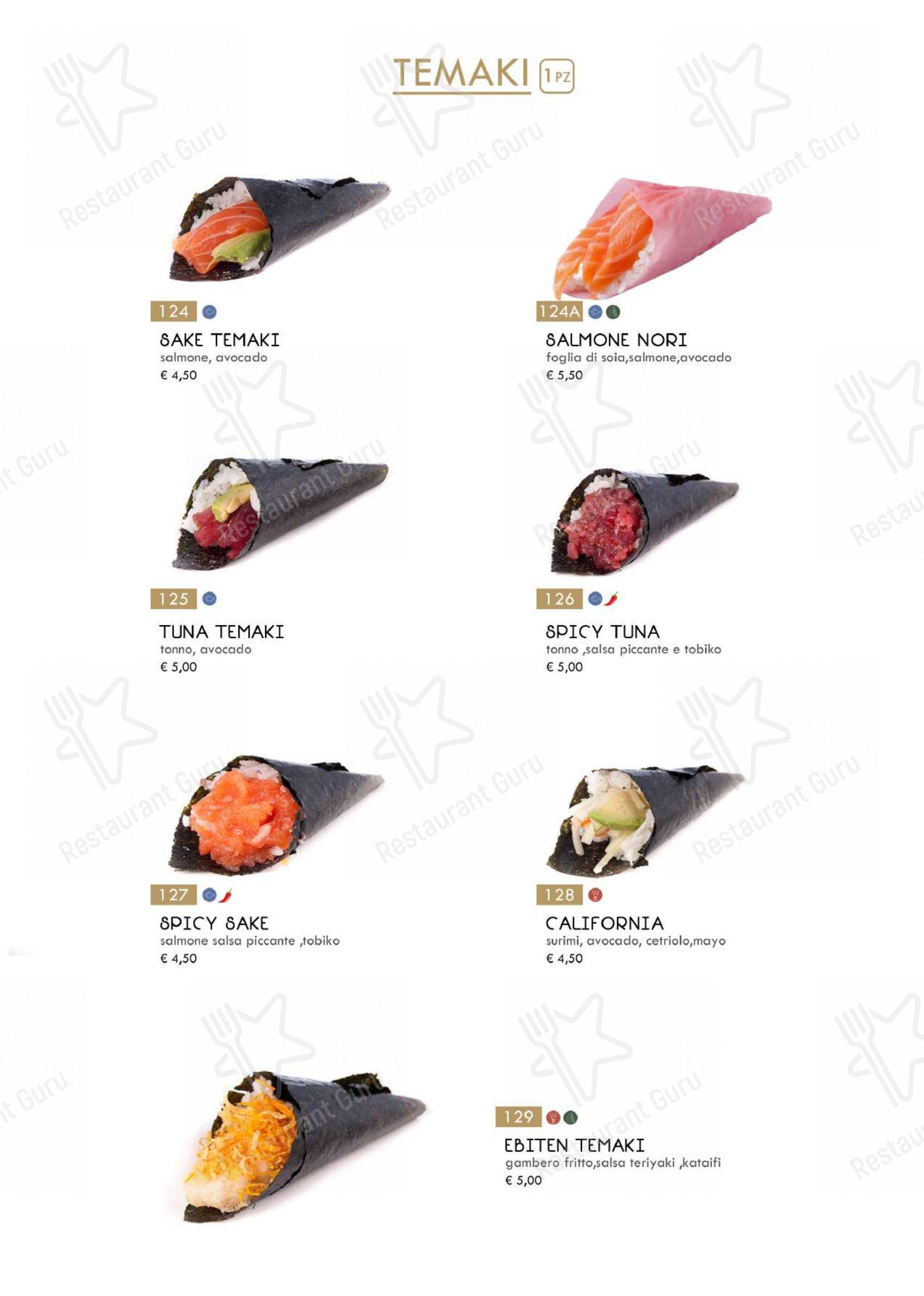 Menu per Hanami Asian Fusion in Ferrara