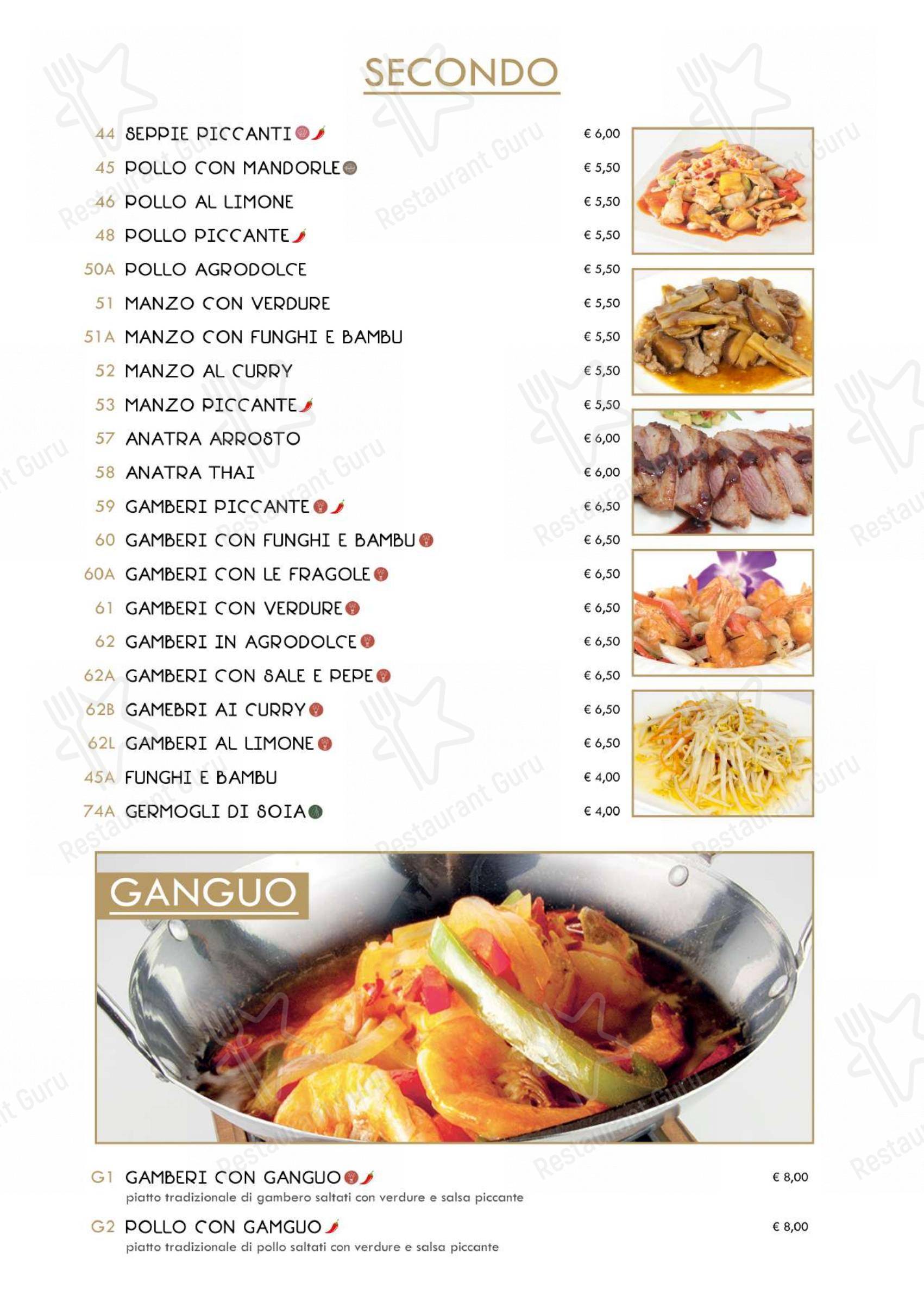 Menu per Hanami Asian Fusion in Ferrara