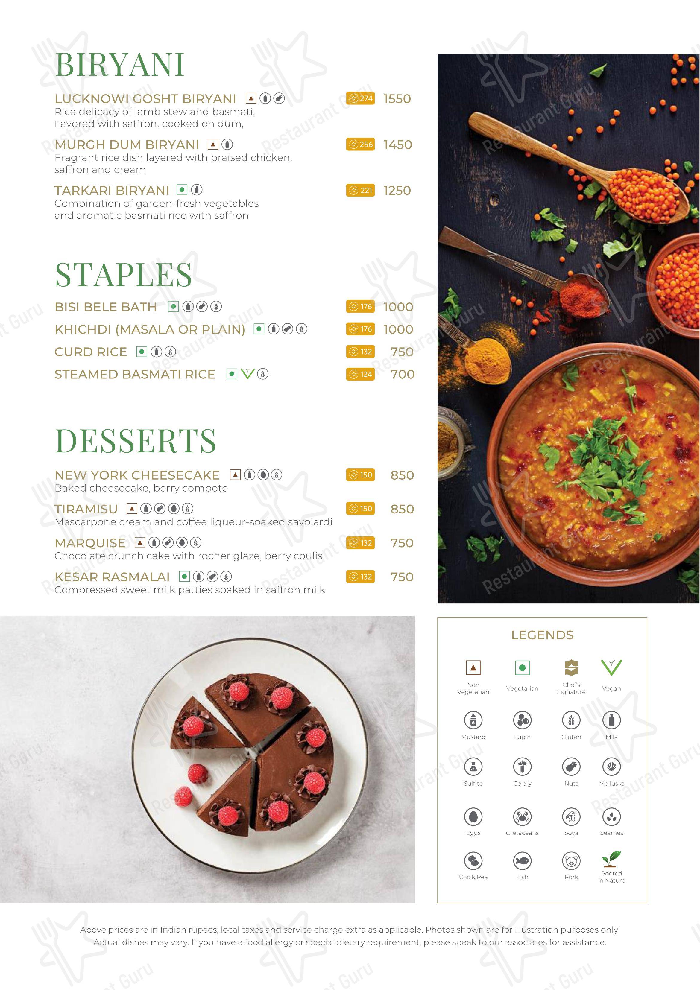 b Café in Bengaluru - Menu bar