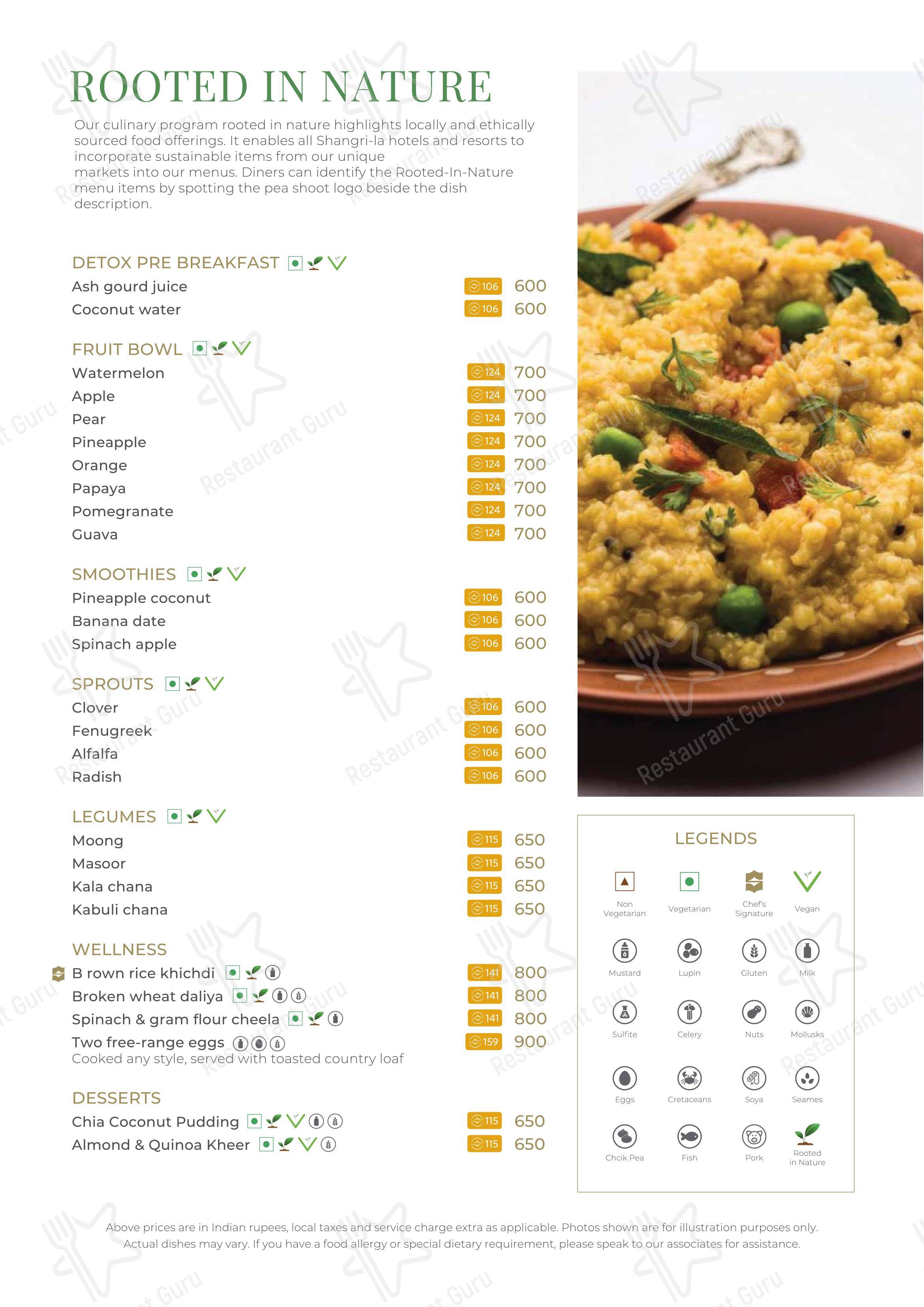 Menu bar for b Café in Bengaluru