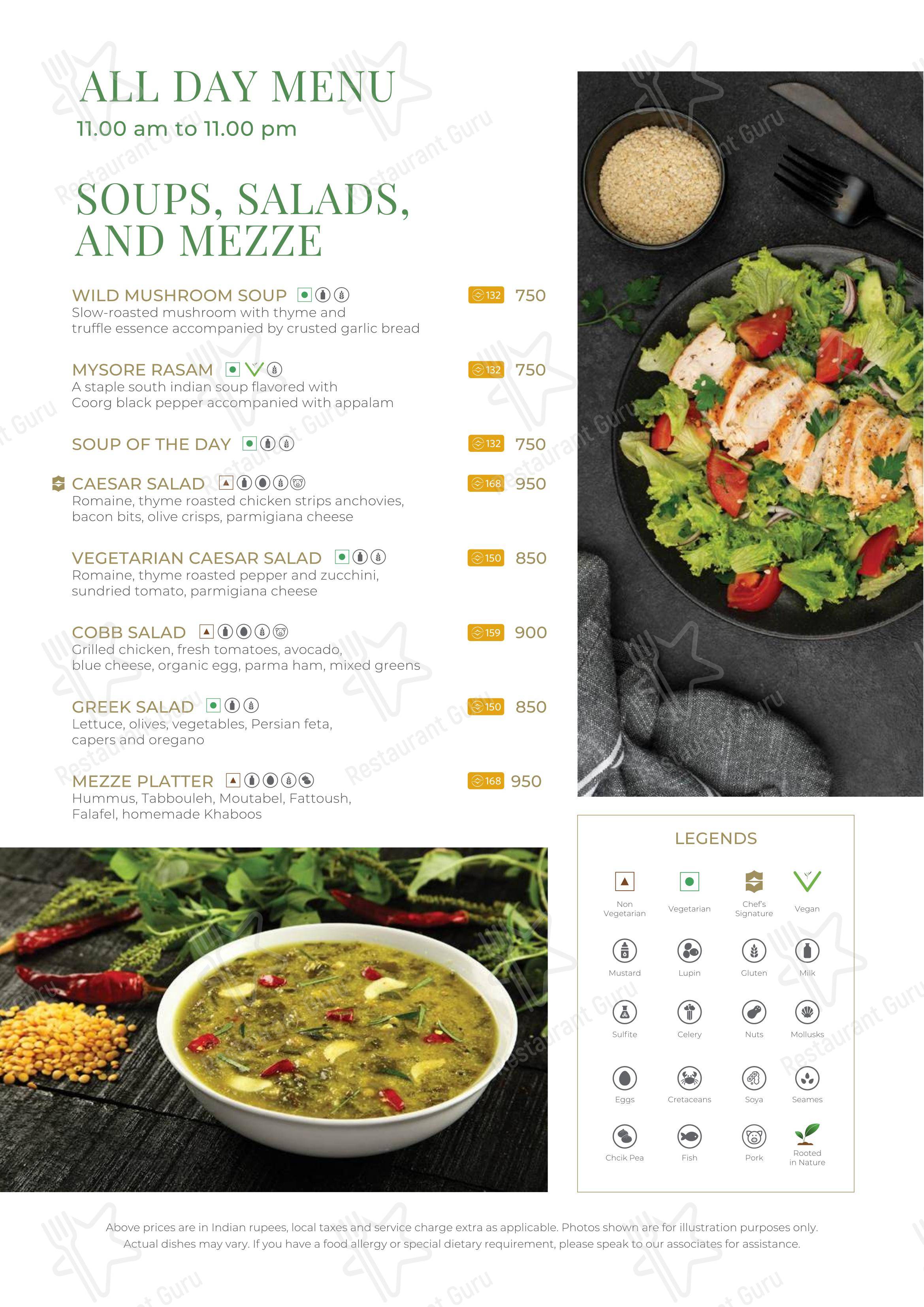 b Café in Bengaluru - Menu bar