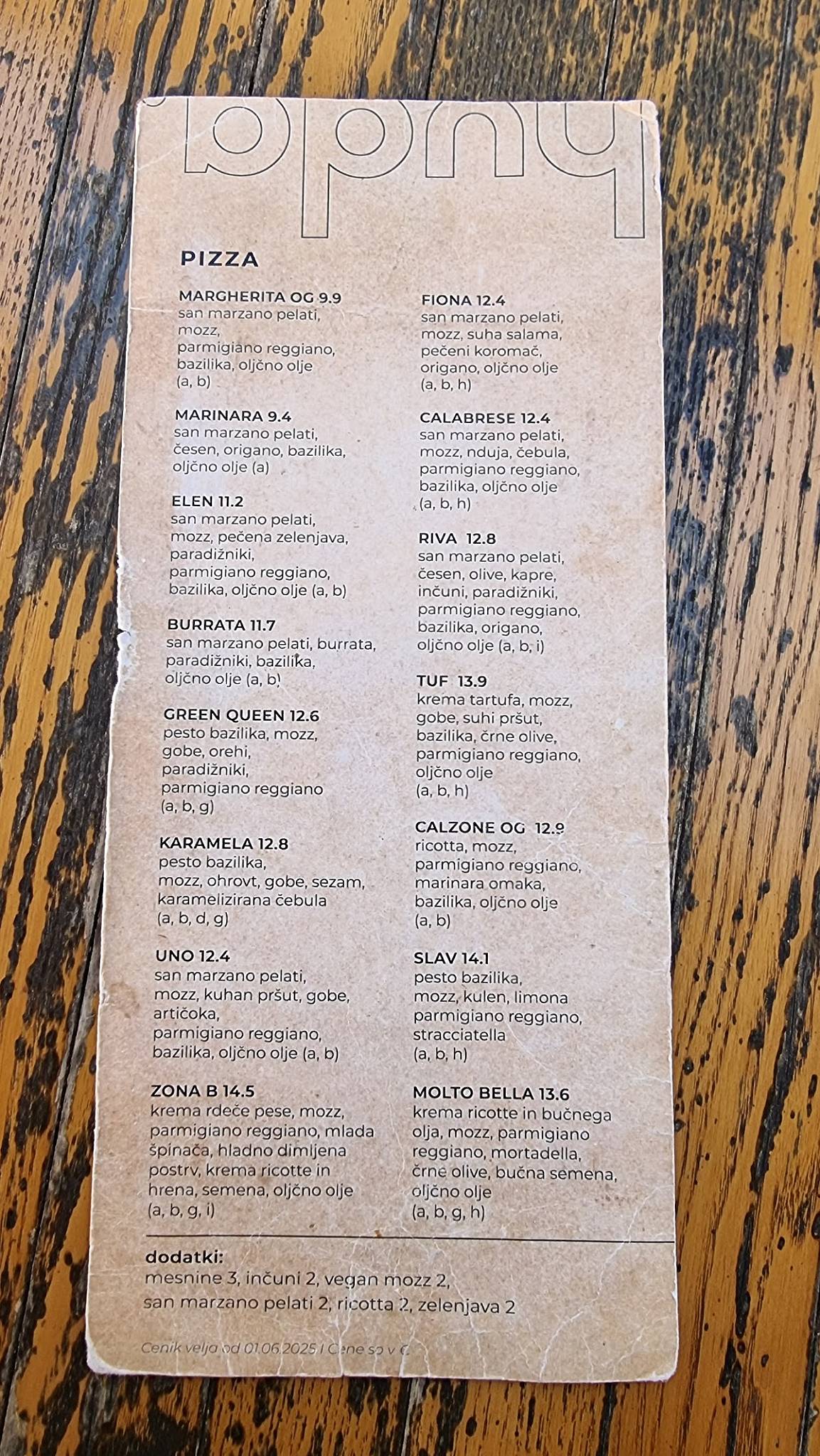 Menu di huda. 