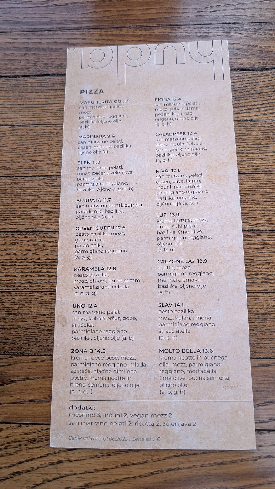 Menu di huda. 