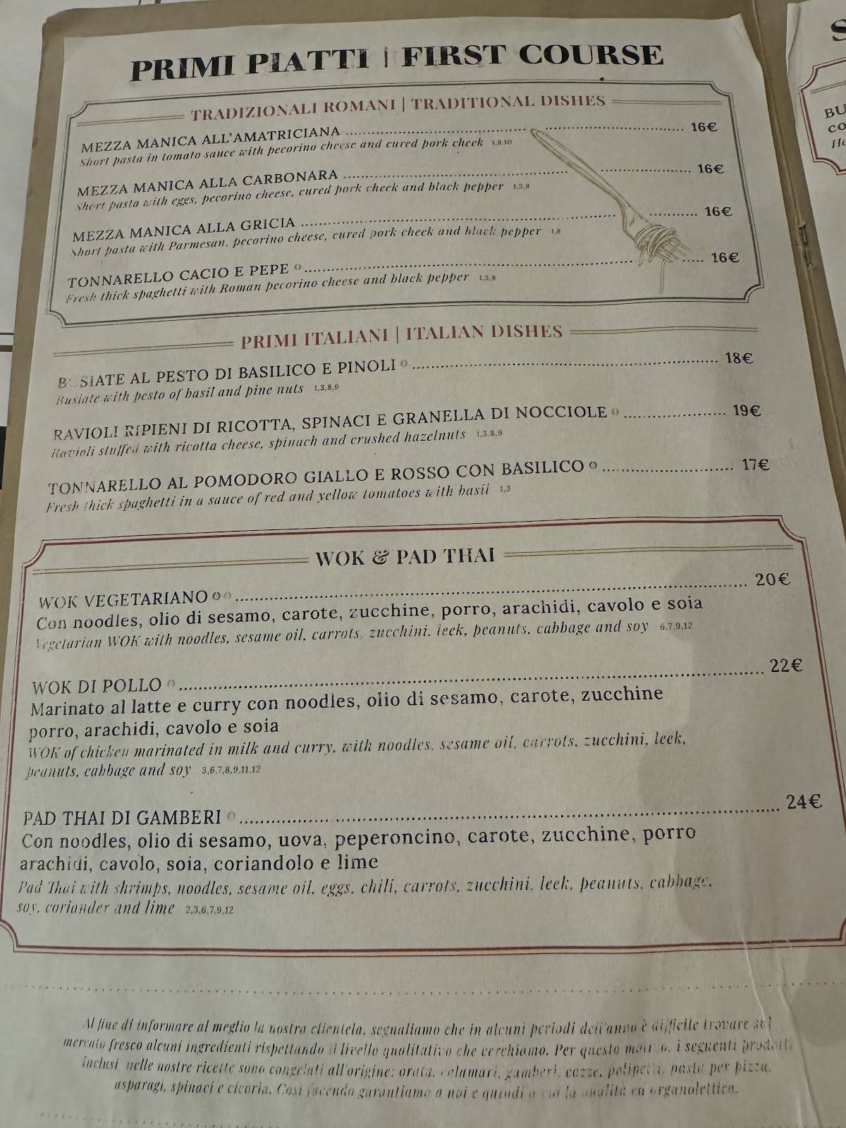 Menu di la buvette 