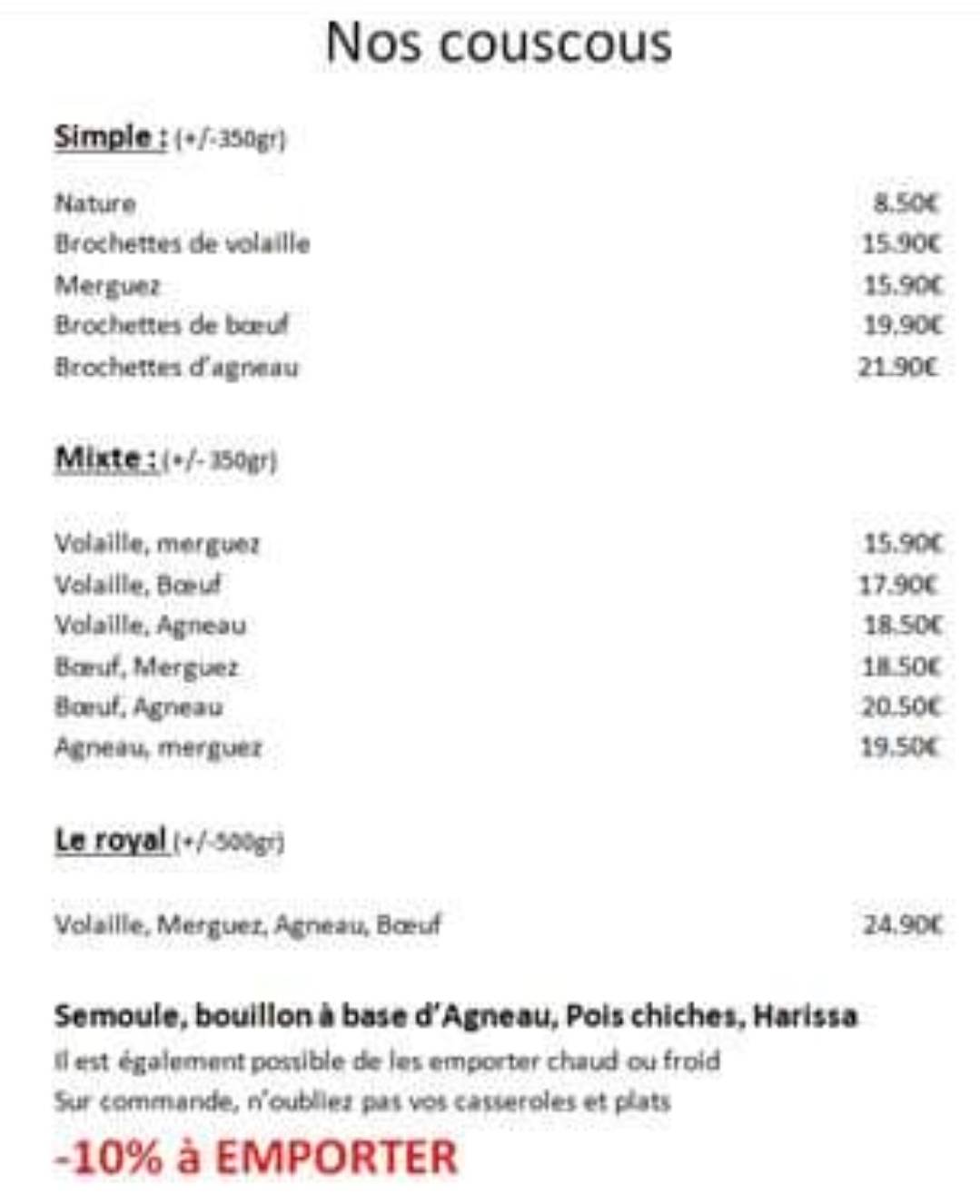 Menu au les temps gourmands pontaury, Mettet — free download